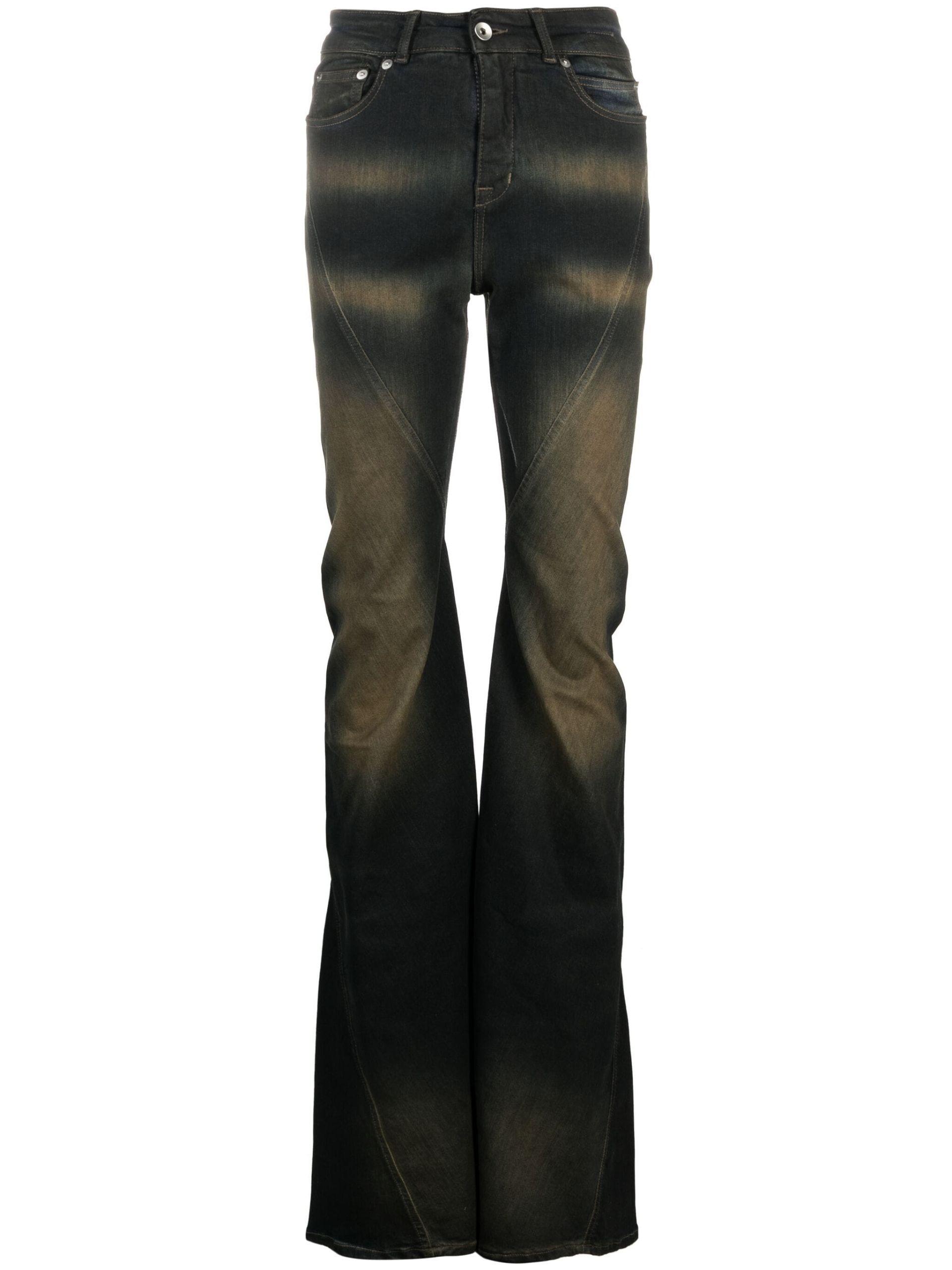 Rick Owens DRKSHDW Luxor Mud-wash Bootcut Jeans - Women's - Cotton/ elastomultiester/rubber in Black | Lyst