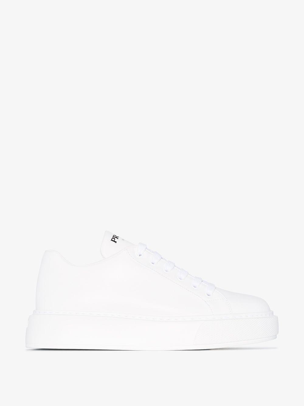 Prada White Macro 45 Leather Sneakers | Lyst UK