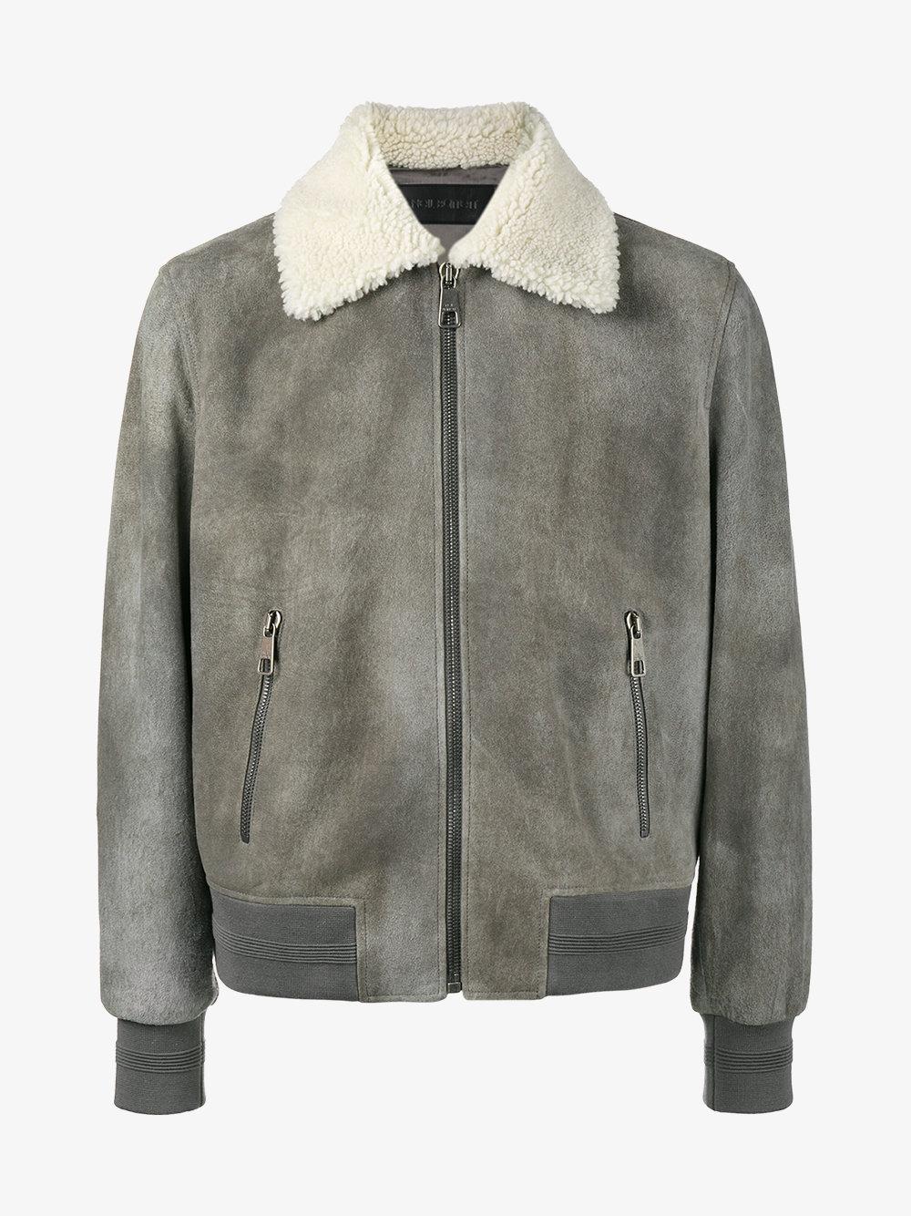 grey suede shearling jacket