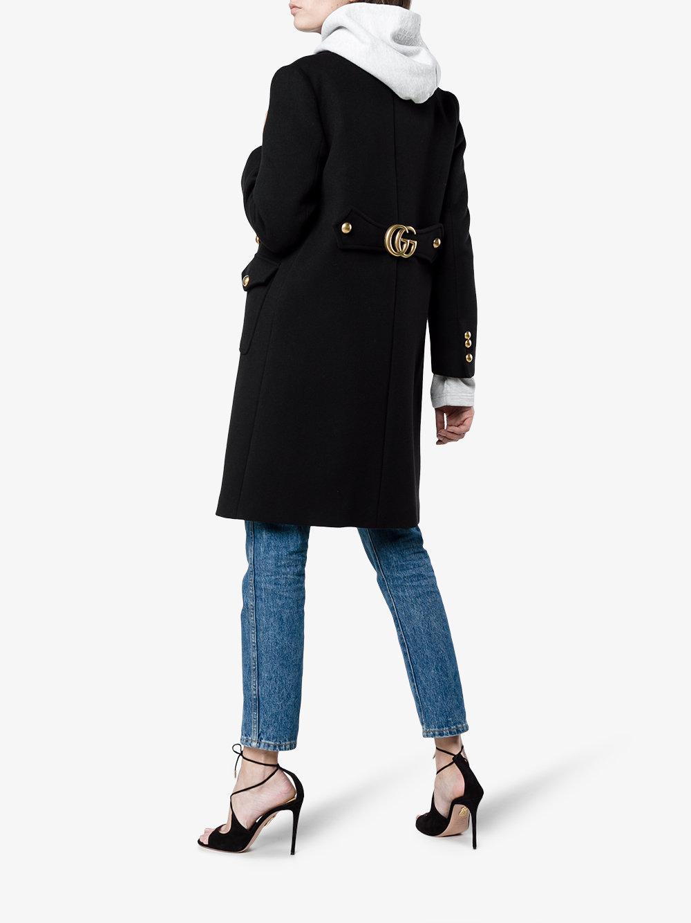 gucci wool coat double g
