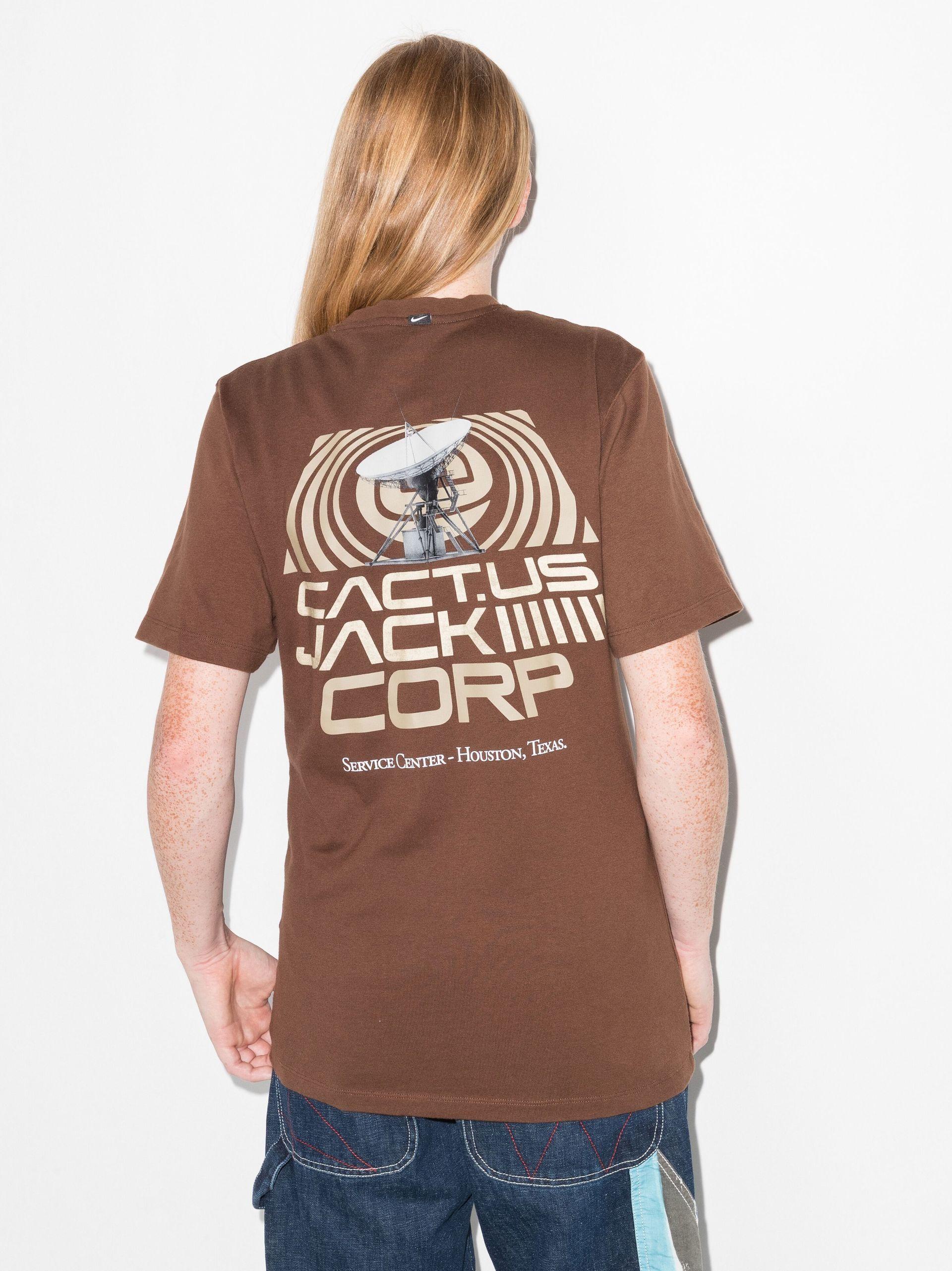Nike X Cactus Jack Brown Printed Cotton T-shirt | Lyst