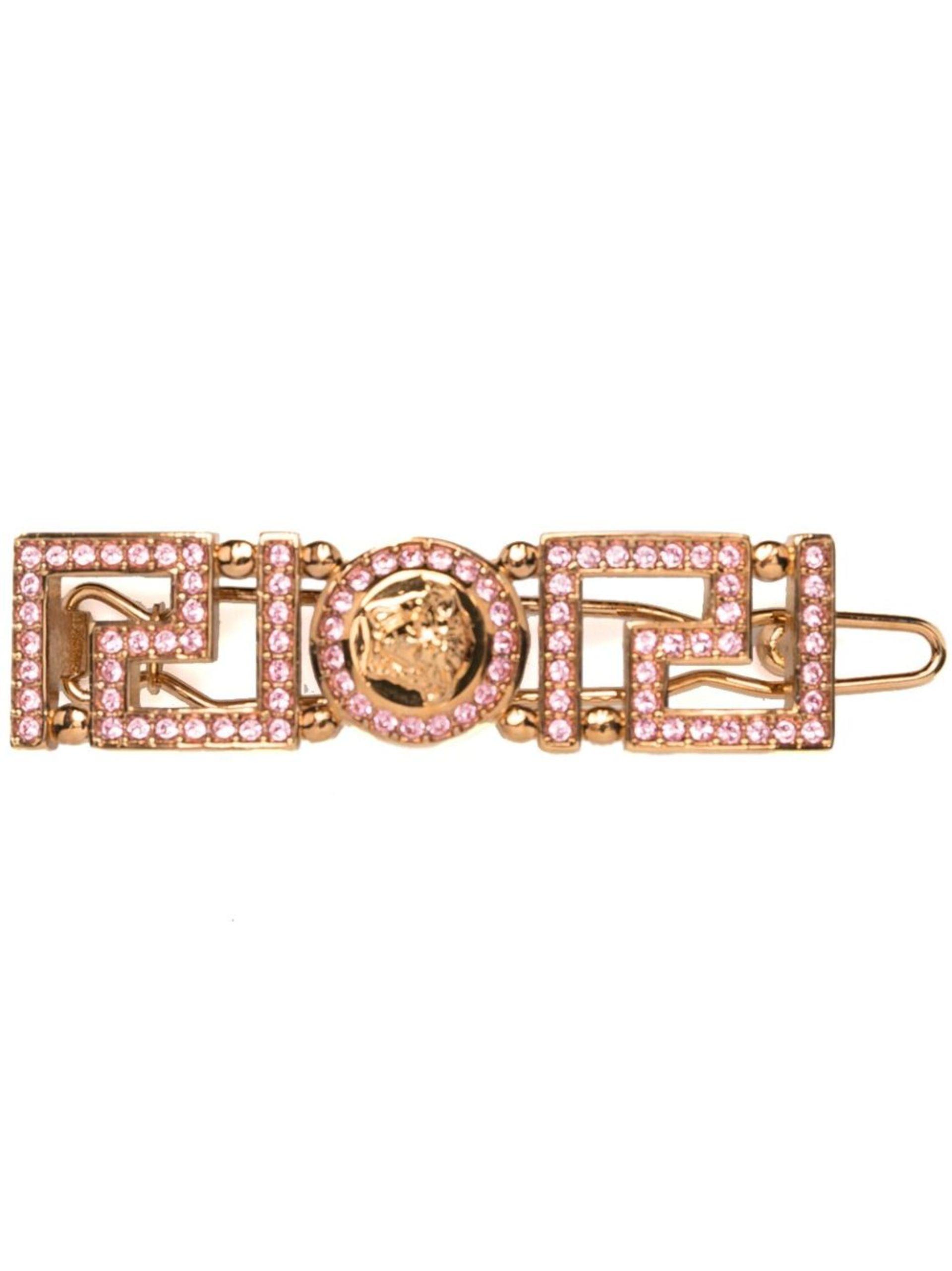 Versace tone Greca Medusa Rhinestone Hair Clip in Metallic Lyst