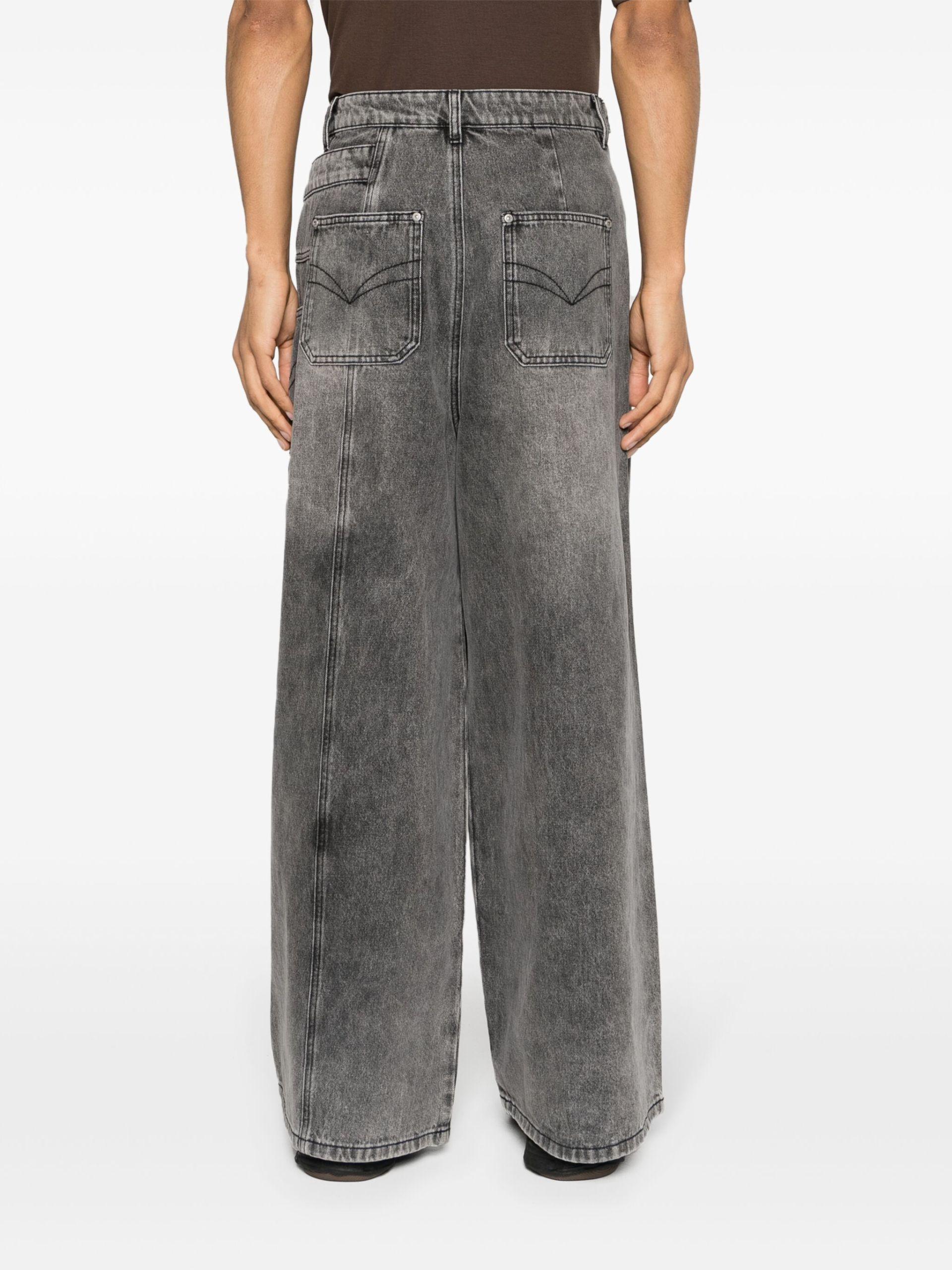 Feng Chen Wang Asymmetric Wide-leg Jeans in Gray for Men | Lyst