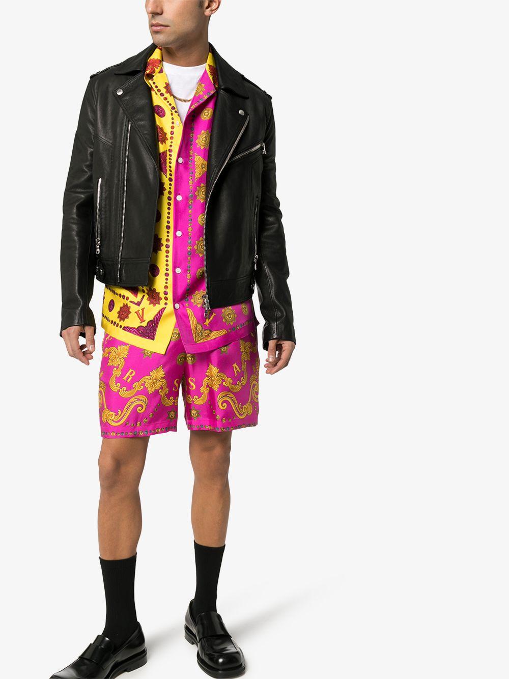 versace pink shorts