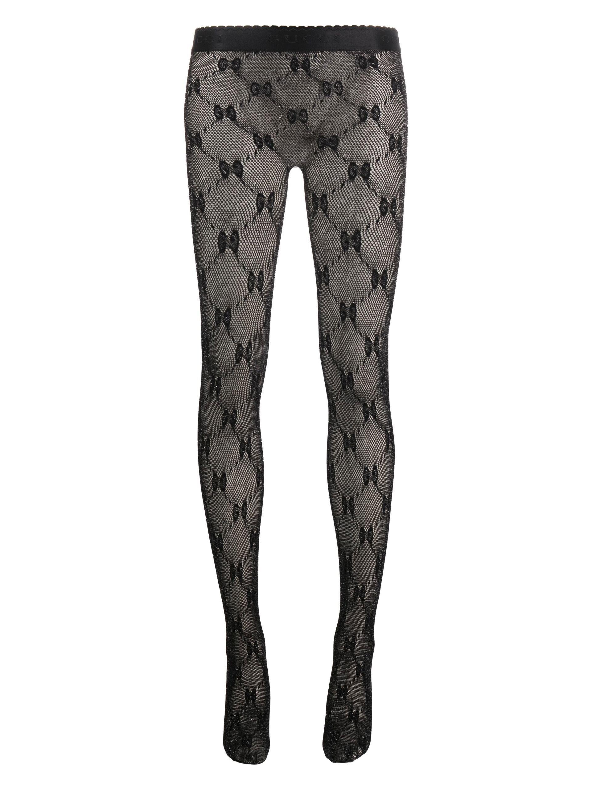Gucci Black GG Supreme Tights in Gray Lyst