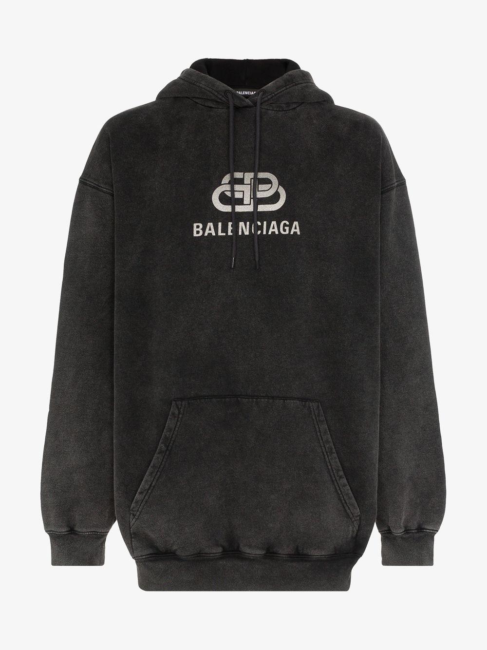 Balenciaga Bb Logo Hoodie in Grey (Gray) for Men | Lyst