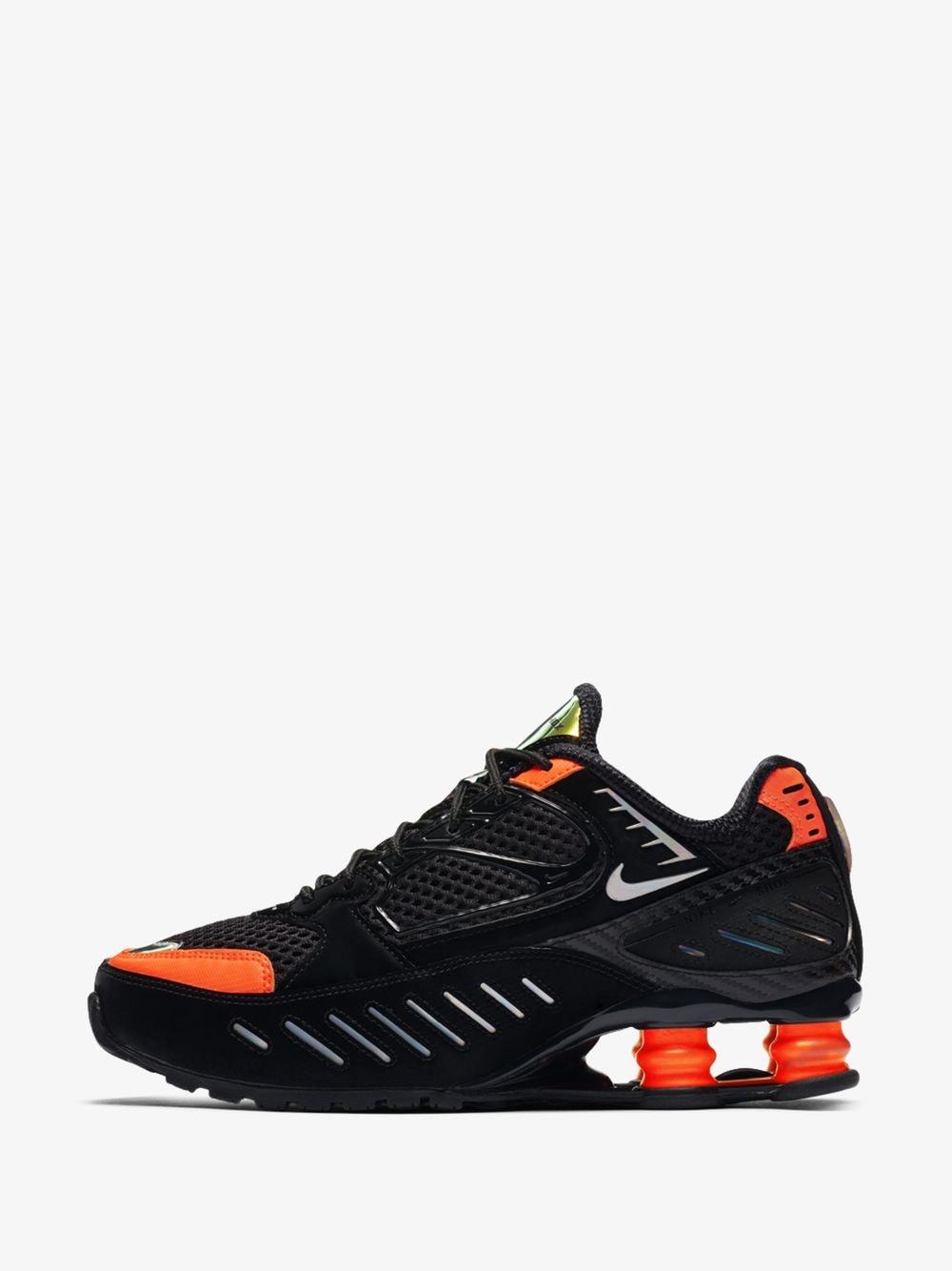 Nike Black And Orange Shox Enigma Sneakers for Men | Lyst