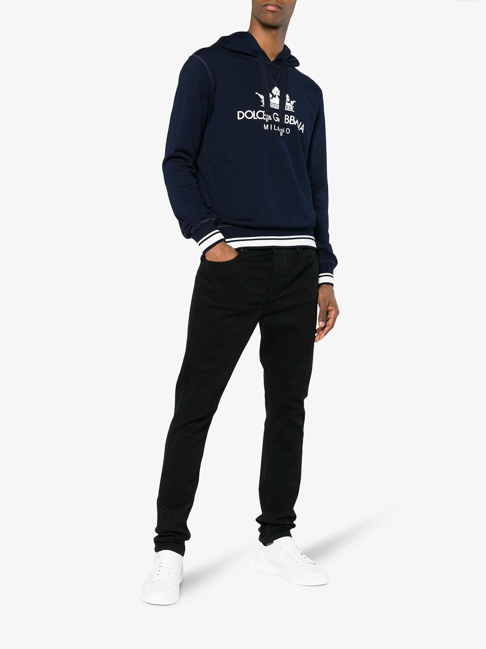 alene pouch Krønike Dolce & Gabbana Milano Logo Hooded Sweatshirt in Blue for Men | Lyst