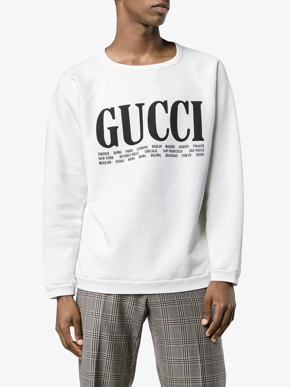 gucci cities cotton sweatshirt