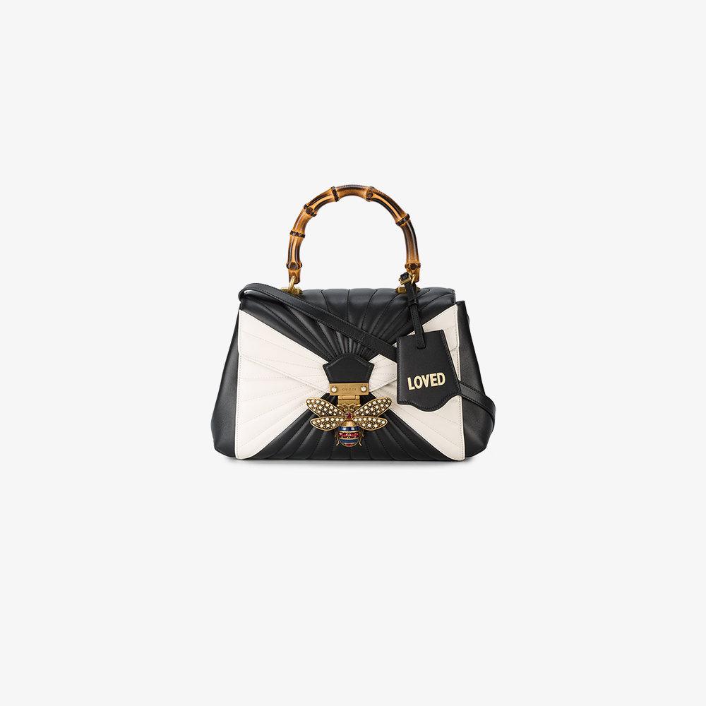 Gucci Black And White Queen Margaret Quilted Shoulder Bag - Lyst