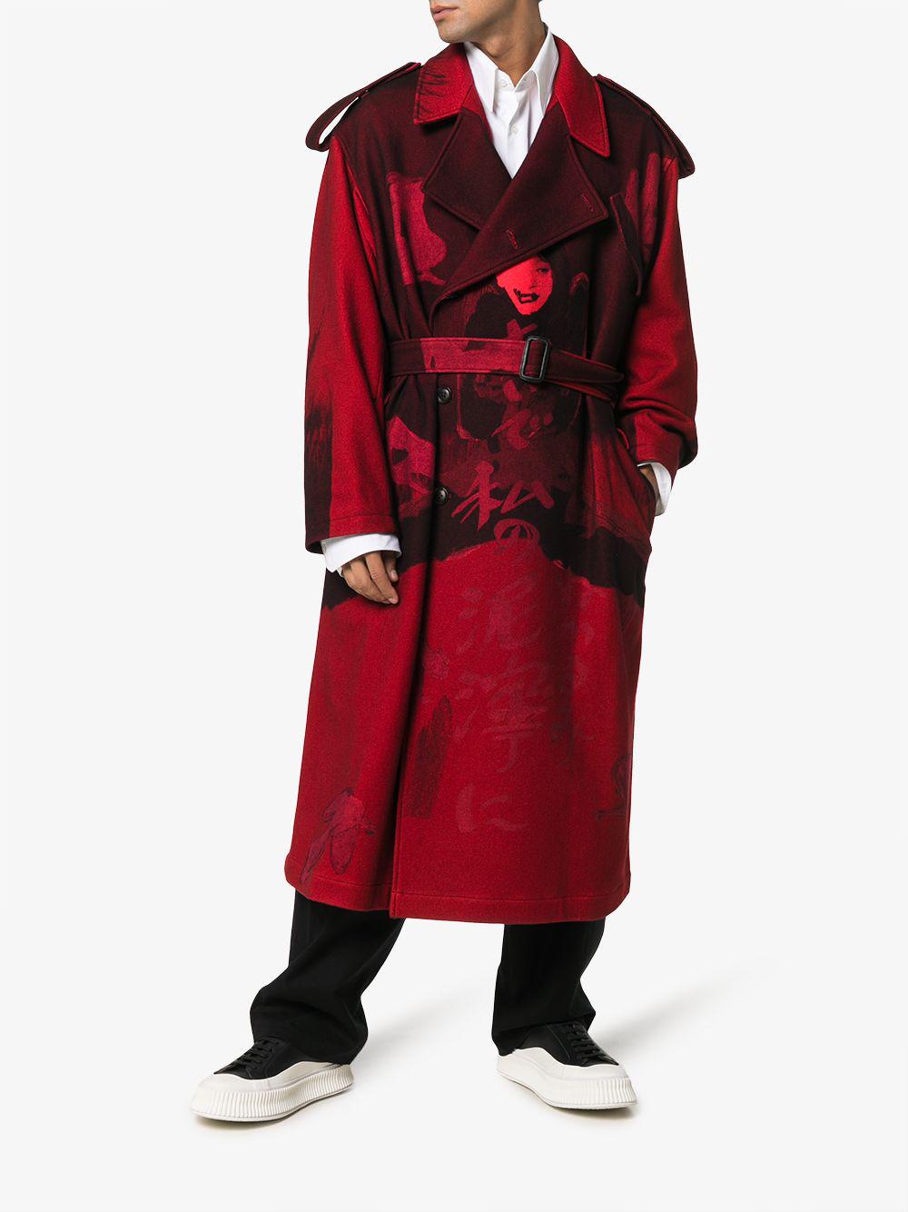 Yohji yamamoto red coat sale