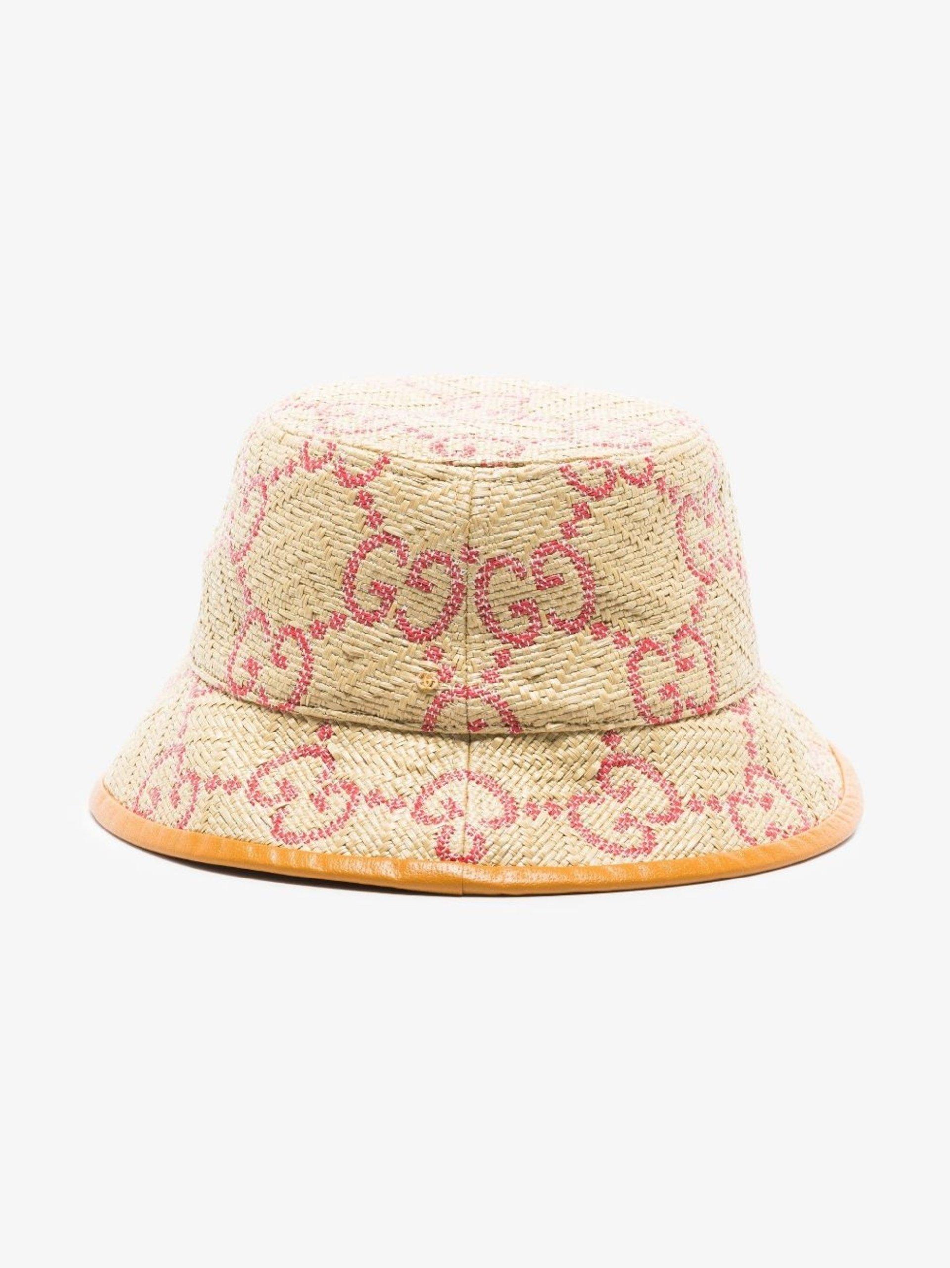 Gucci Neutral gg Supreme Straw Bucket Hat in Natural | Lyst