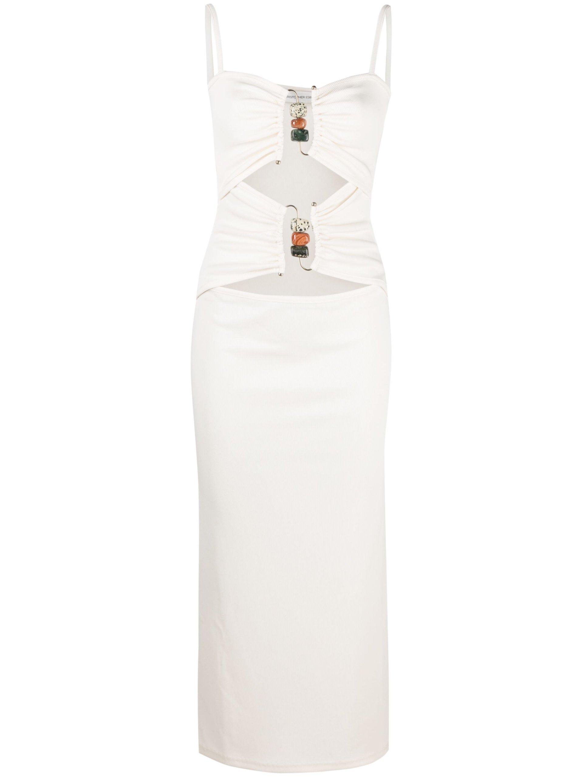 Christopher Esber Ruched Cut-out Midi Dress in White | Lyst