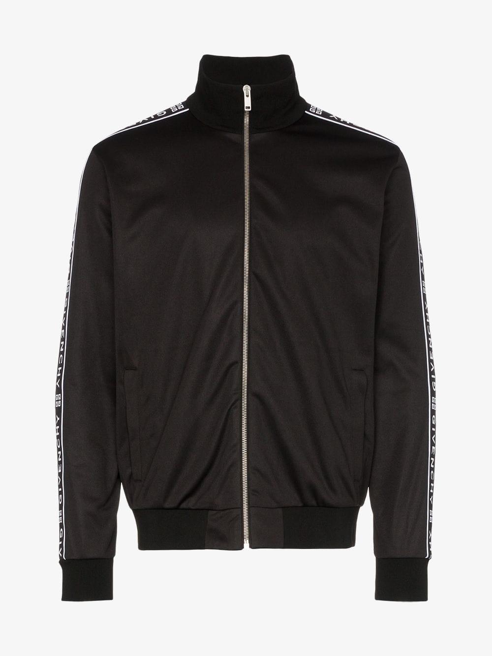 Givenchy Ticker Sleeve Logo Zip Up Track Jacket Black for Men Lyst