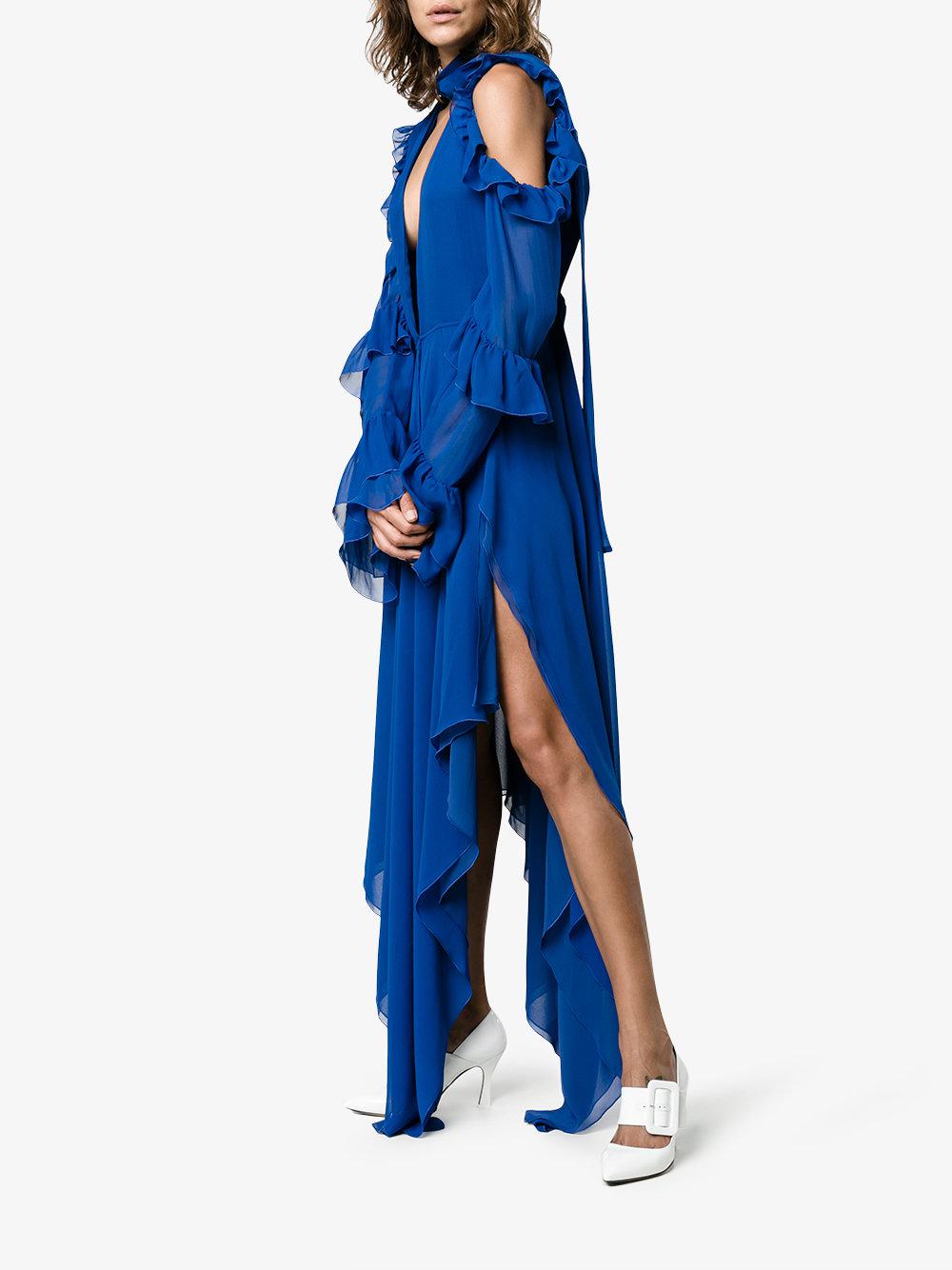 off white blue dress