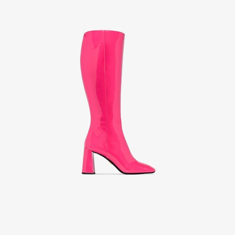 prada white and pink boots
