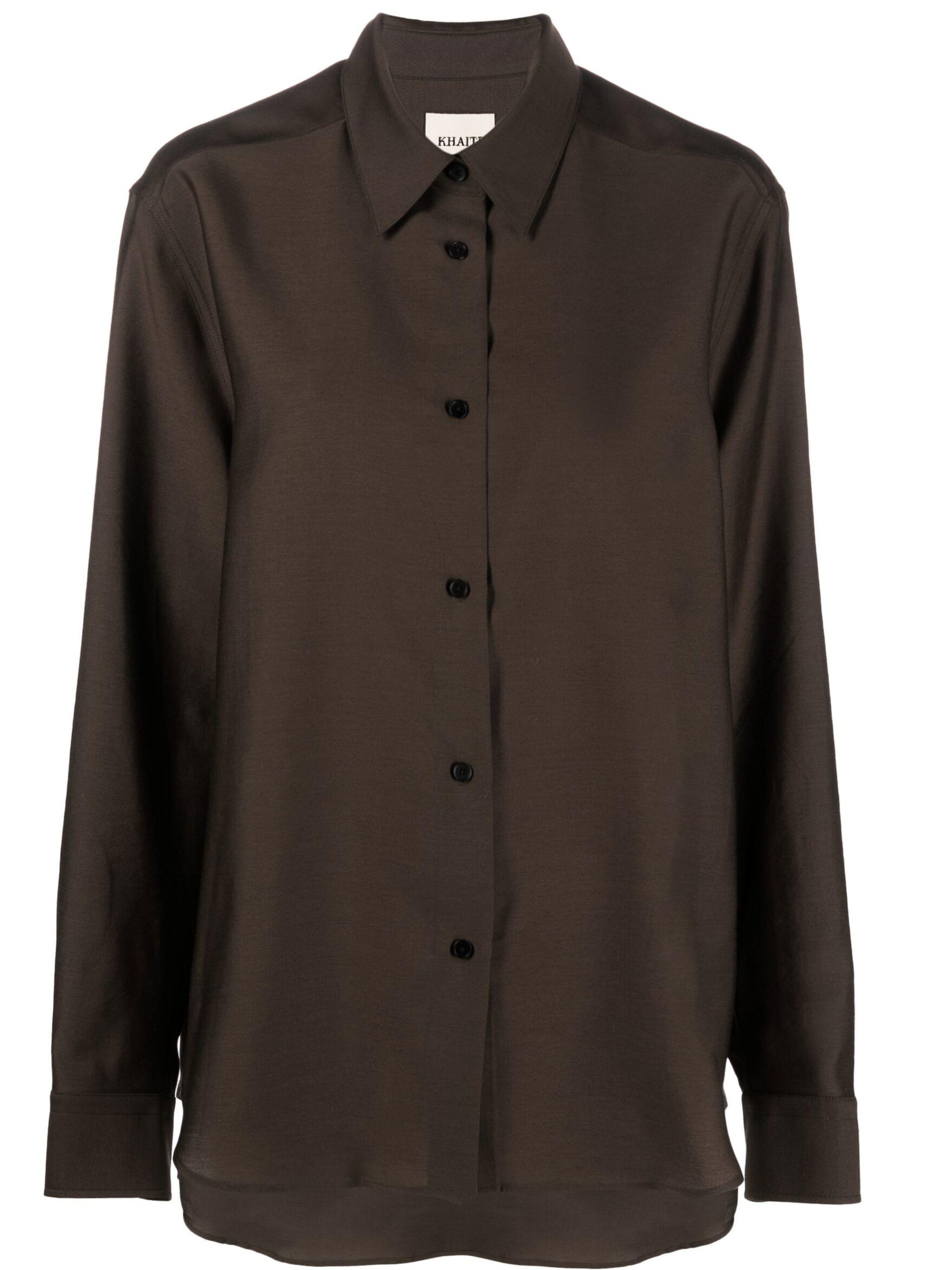Khaite The Argo Wool Shirt in Black | Lyst