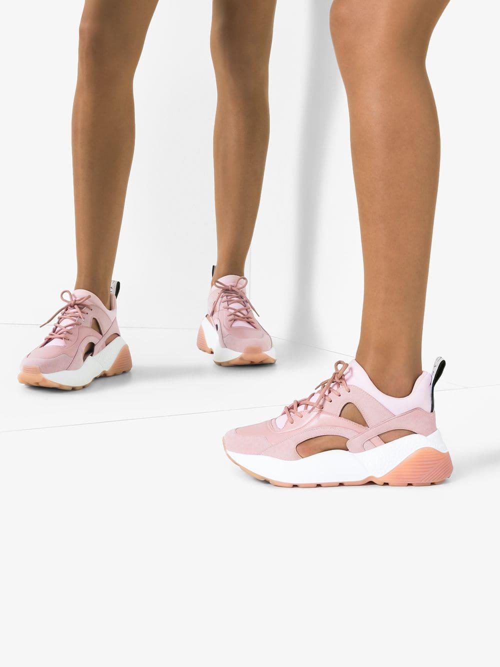 Stella McCartney Pink Eclypse Cutout Sneakers | Lyst