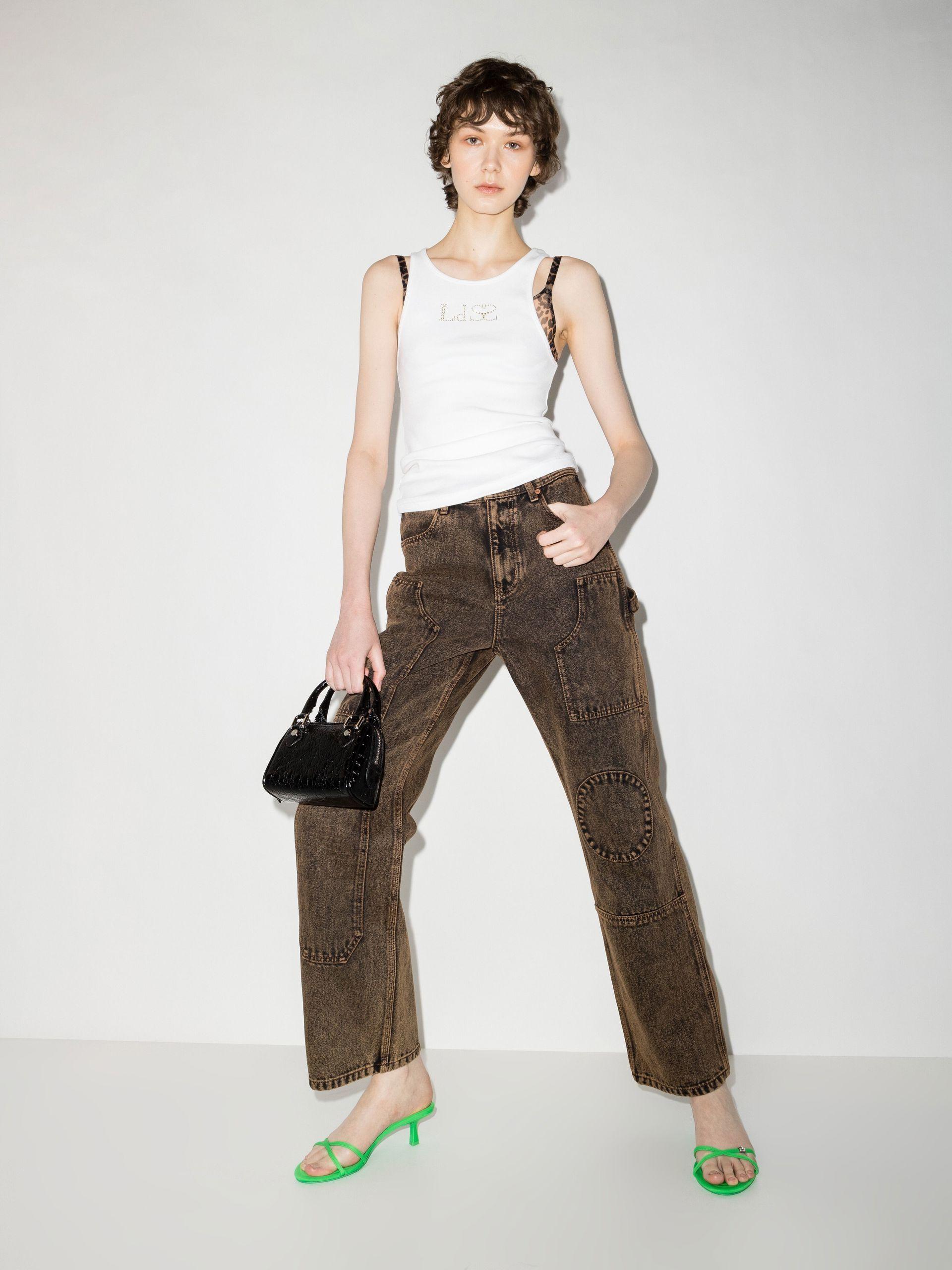 ANDERSSON BELL Over-dyed Bauhaus Patched Jeans in Brown | Lyst