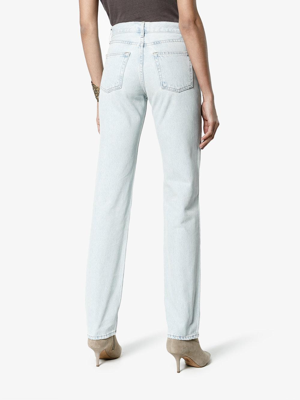 Yeezy Denim Mid Rise Straight Jeans in Blue - Lyst