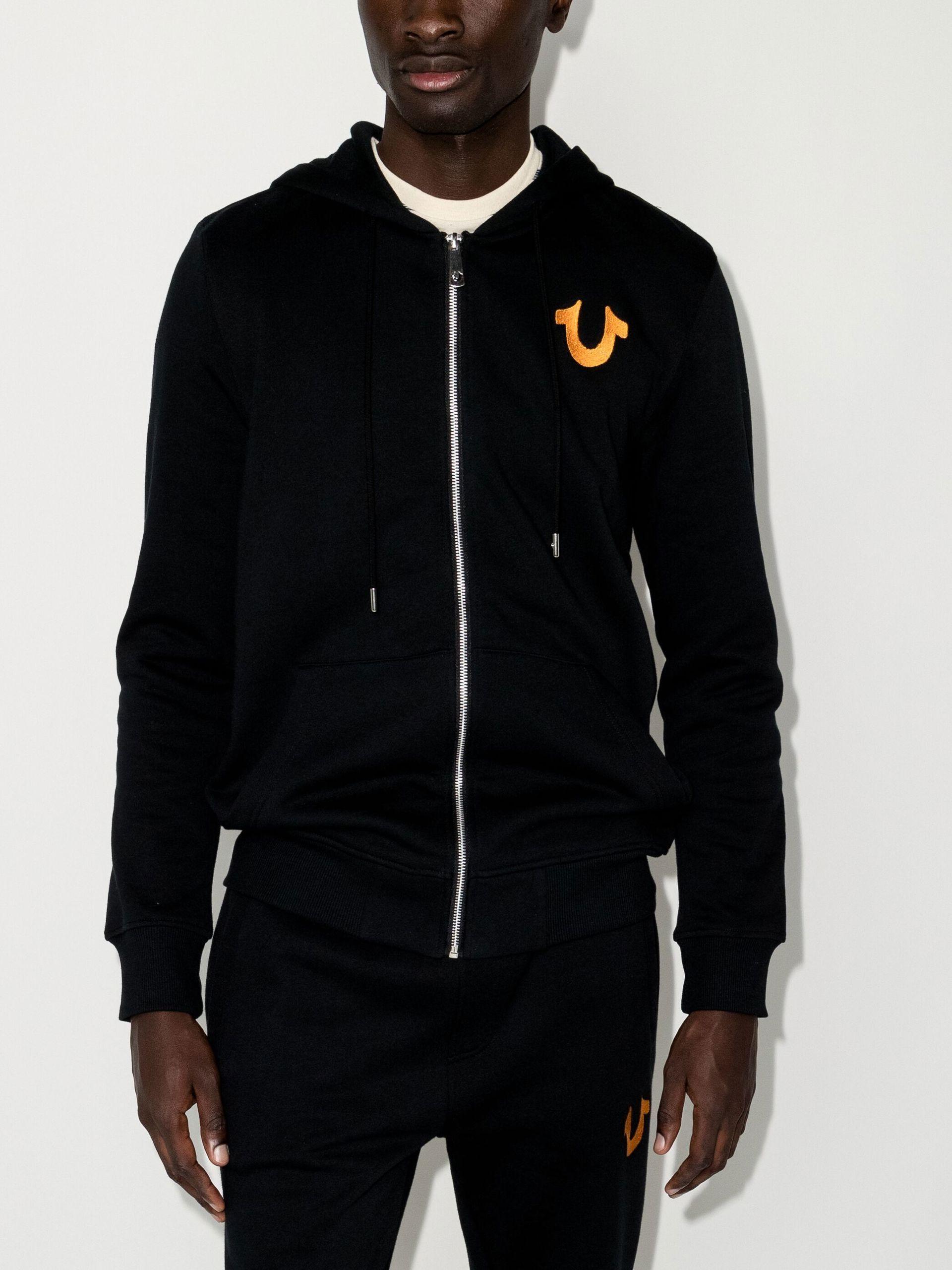 True Religion Anthem Logo Zip Hoodie in 