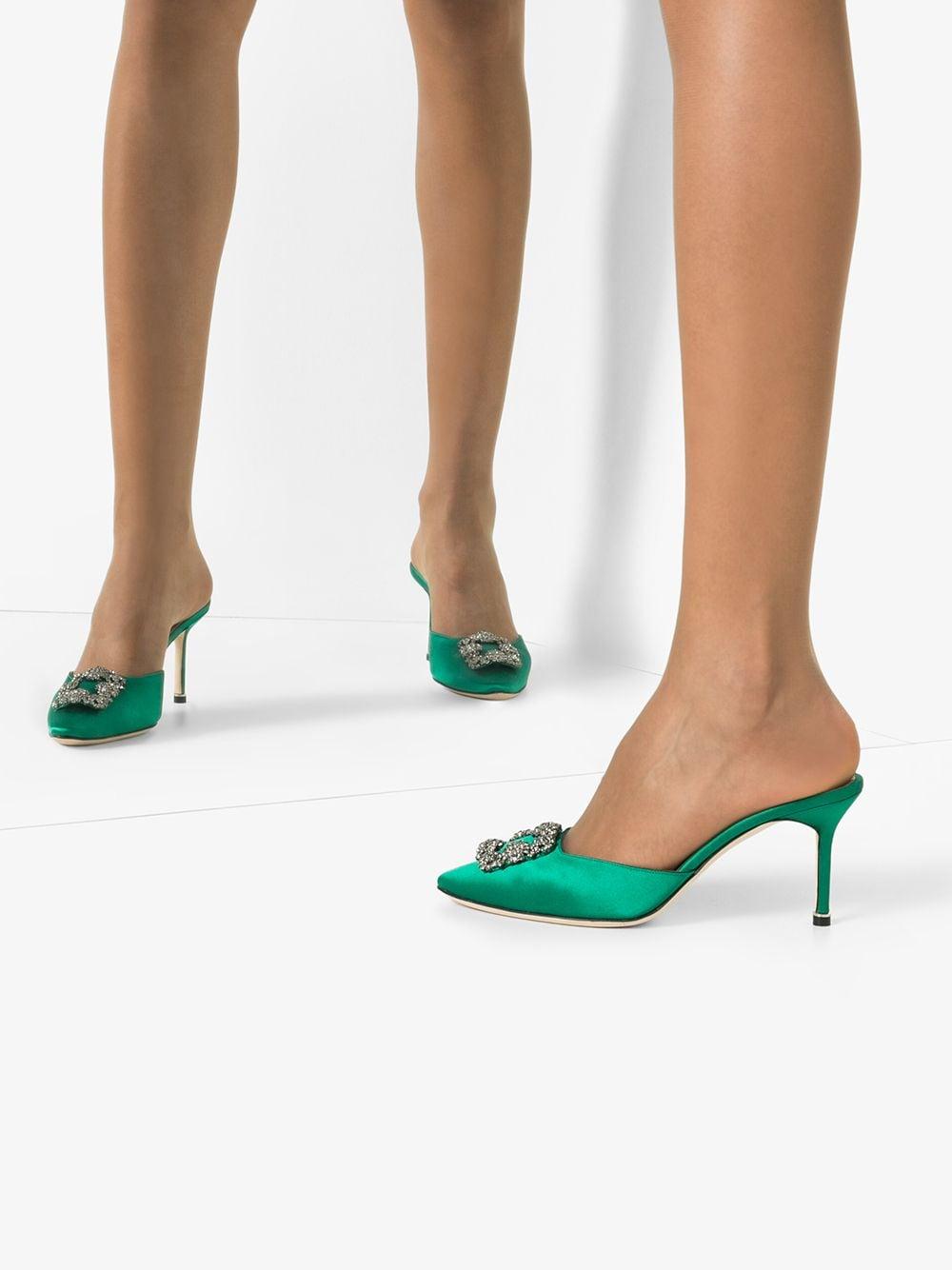 manolo blahnik crystal mules