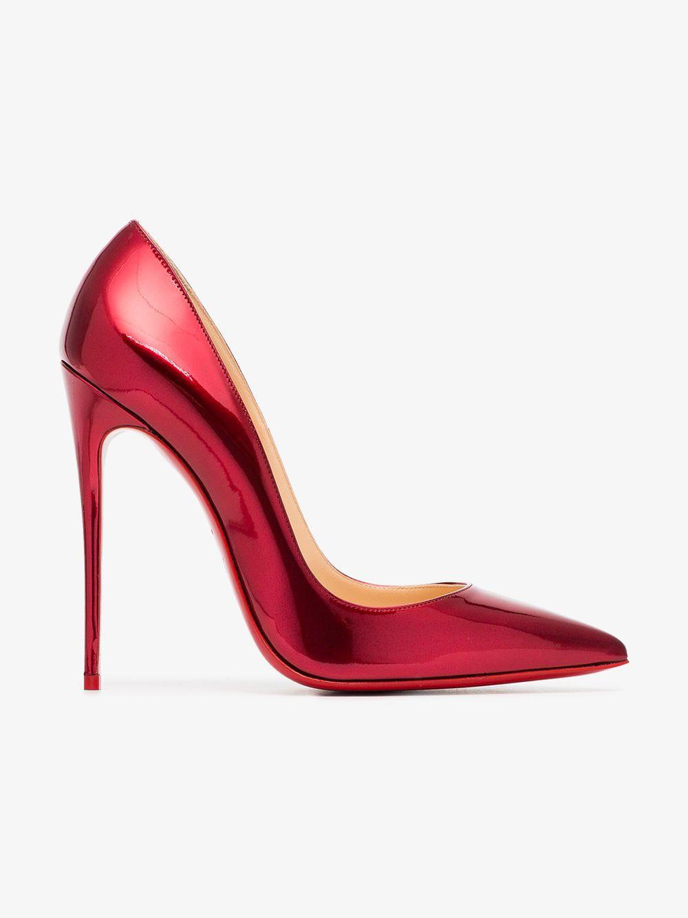 Christian Louboutin Metallic Red Kate Patent Leather Pumps |