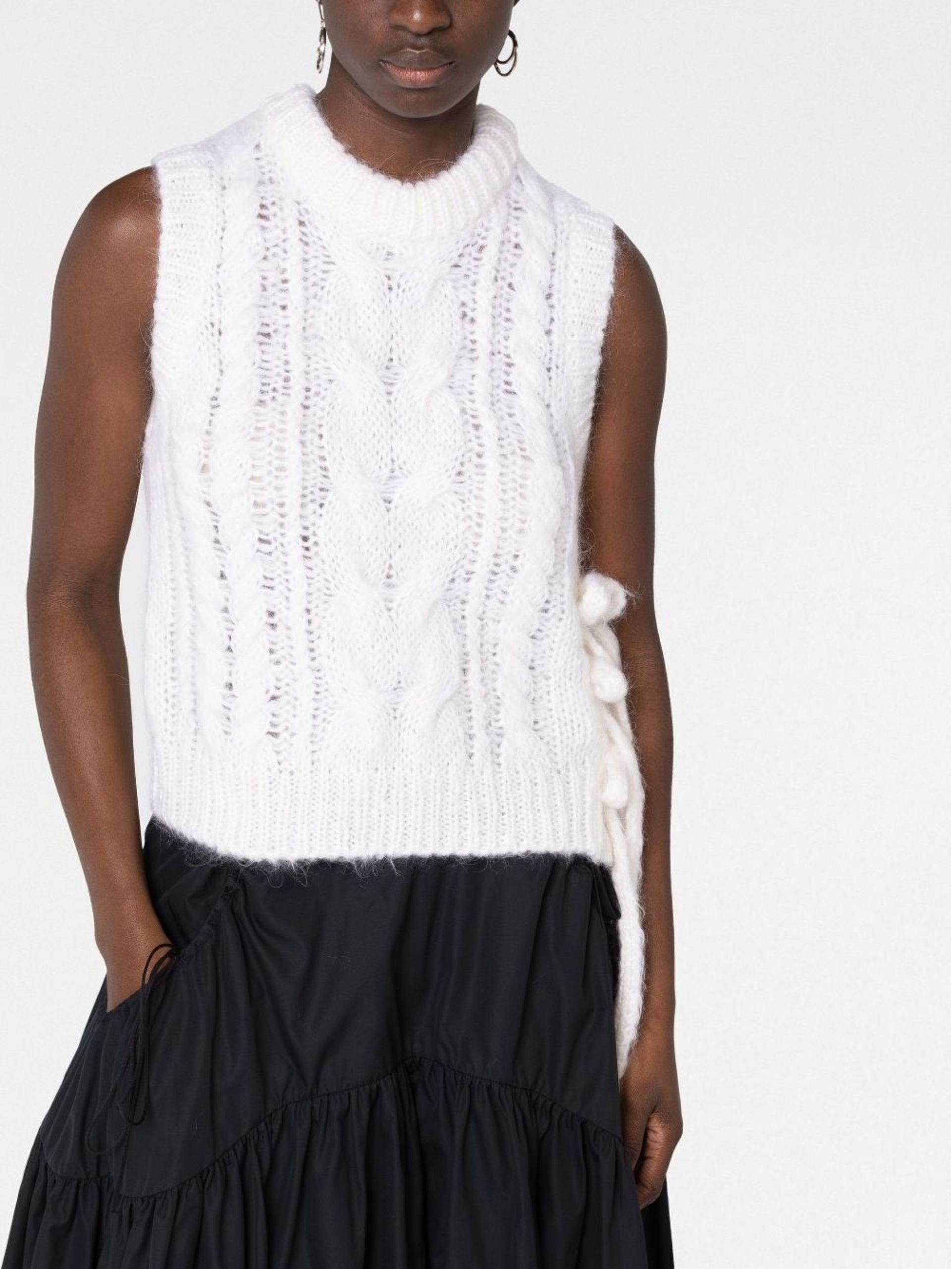 Cecilie Bahnsen Isa Cable-knit Vest Jumper in White | Lyst