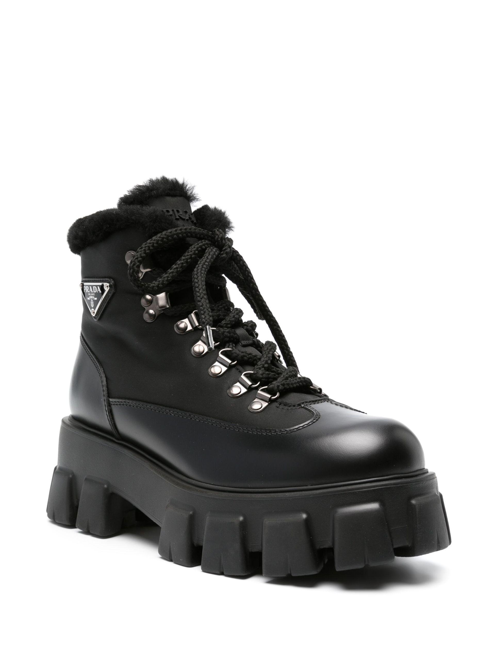 Prada Monolith Biker Boots in Black Lyst UK