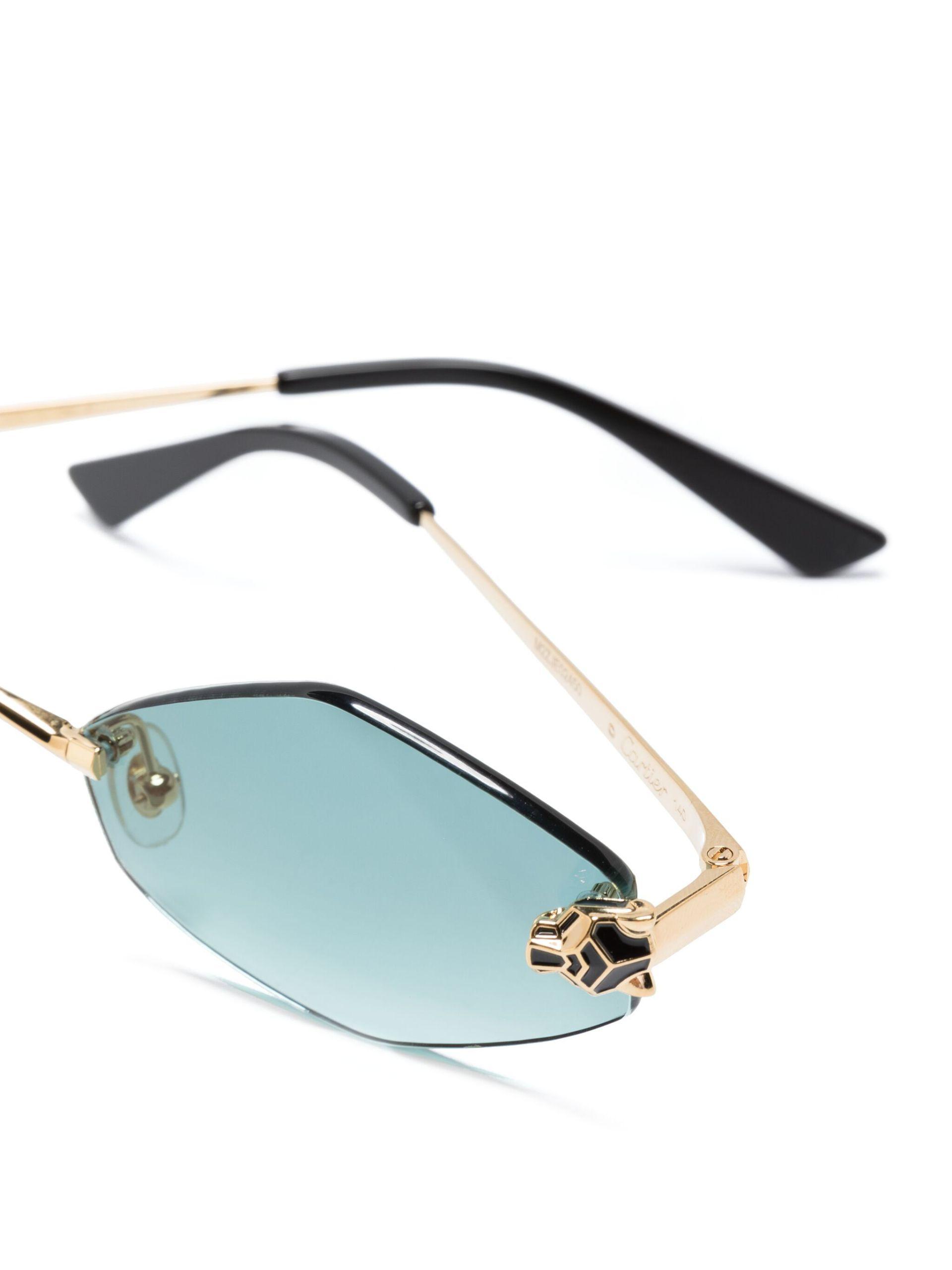 Pre-owned Cartier Sunglasses Ct0386s-001-60 Full Rim Gold Frame Grey Lenses  In Gray | ModeSens