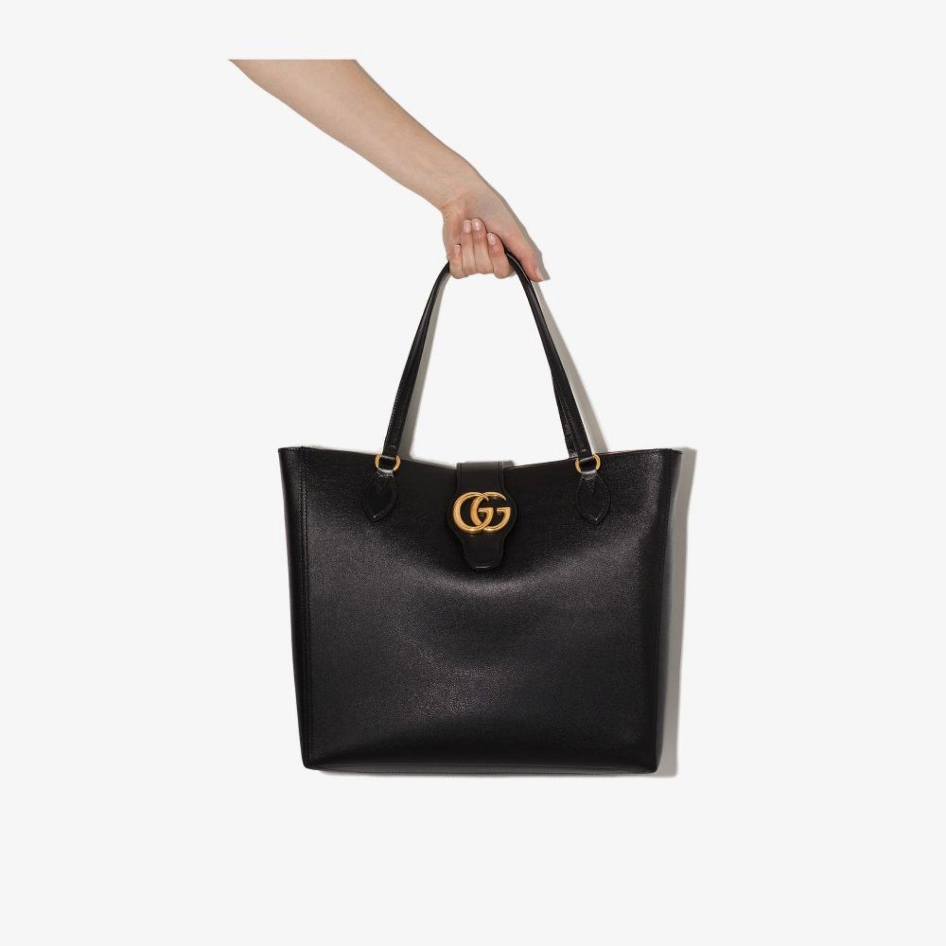 Gucci Small Tote With Double G in Black