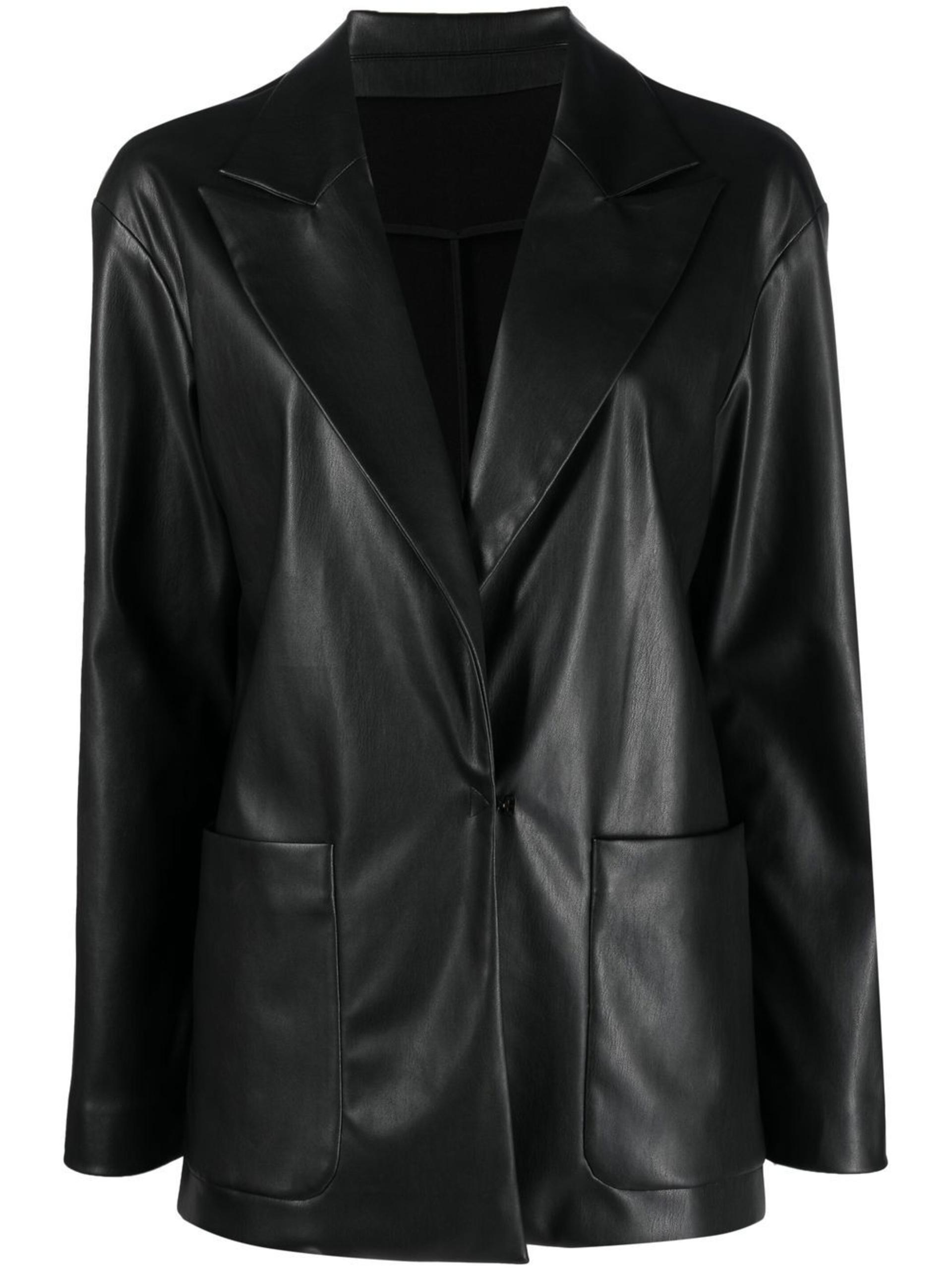 Wolford Body-lines Faux-leather Blazer in Black | Lyst