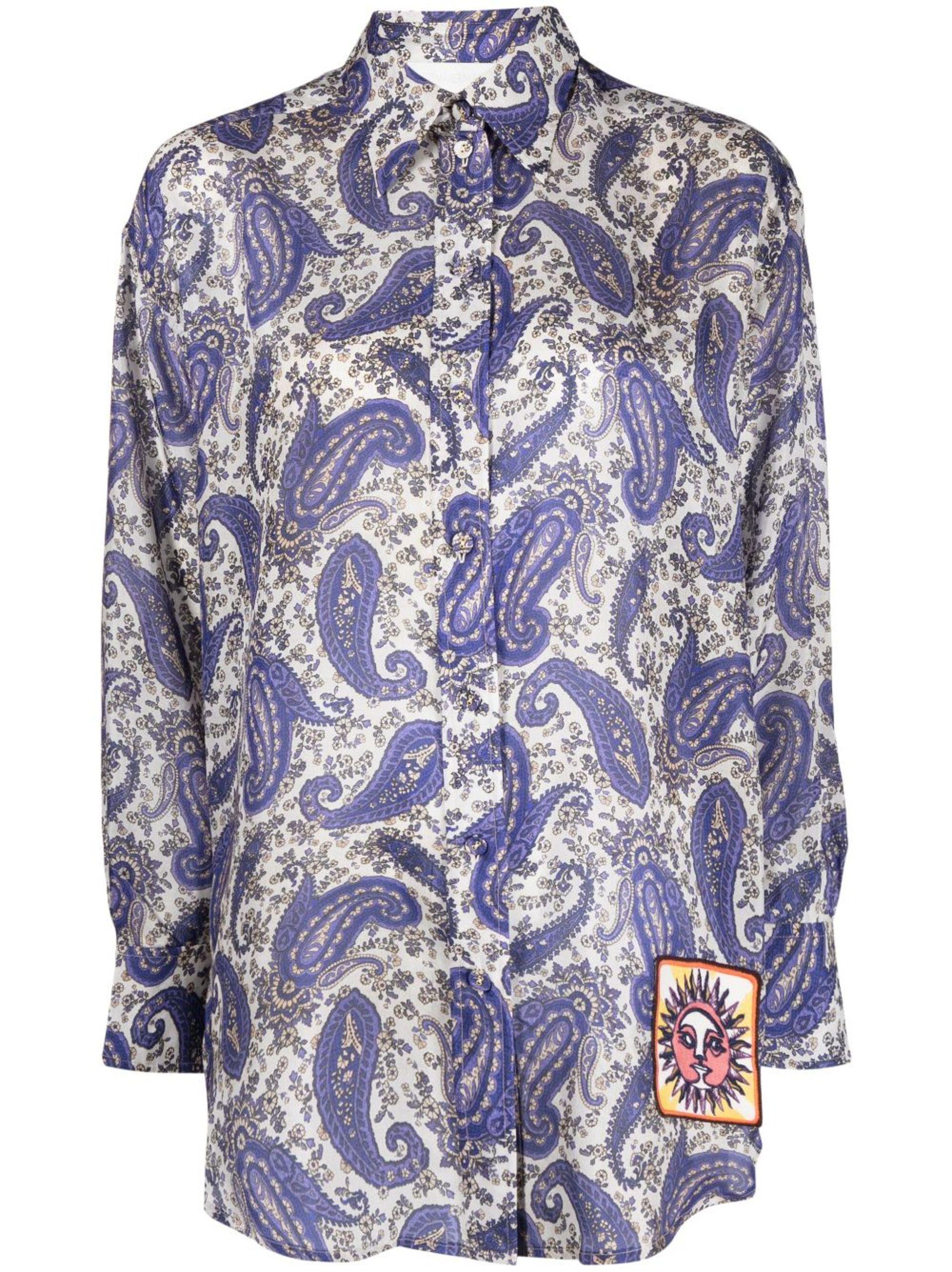 Zimmermann Devi Paisley-print Silk Shirt in Blue | Lyst