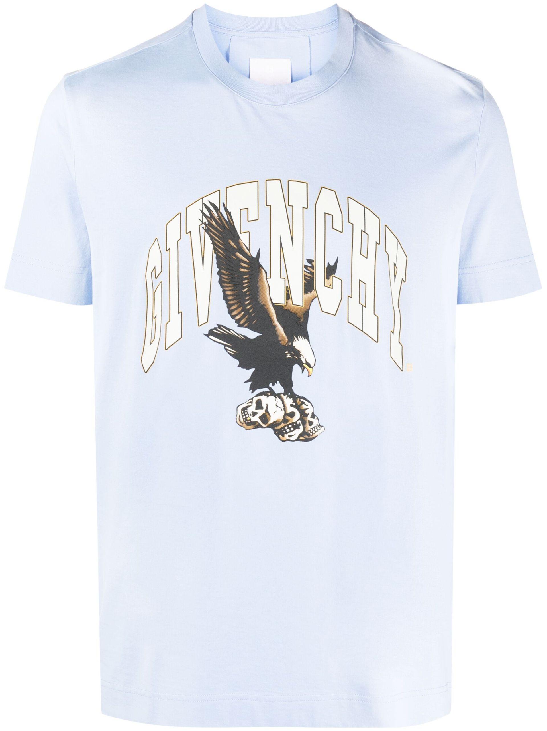 Givenchy Eagle Logo-print Cotton-jersey T-shirt in Blue for Men | Lyst