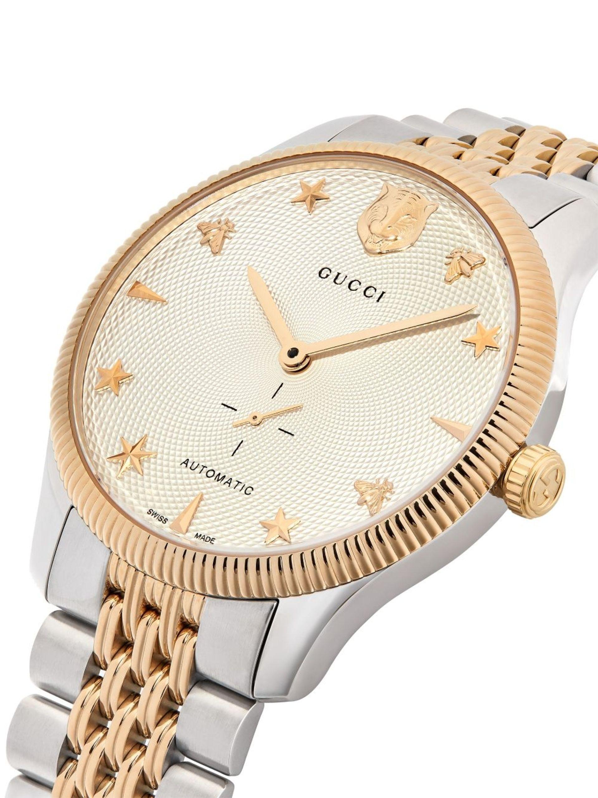 Gucci Stainless Steel G-timeless Watch - Men's - Stainless Steel/sapphire  Glass/yellow Gold Plated Stainless Steel in White for Men | Lyst