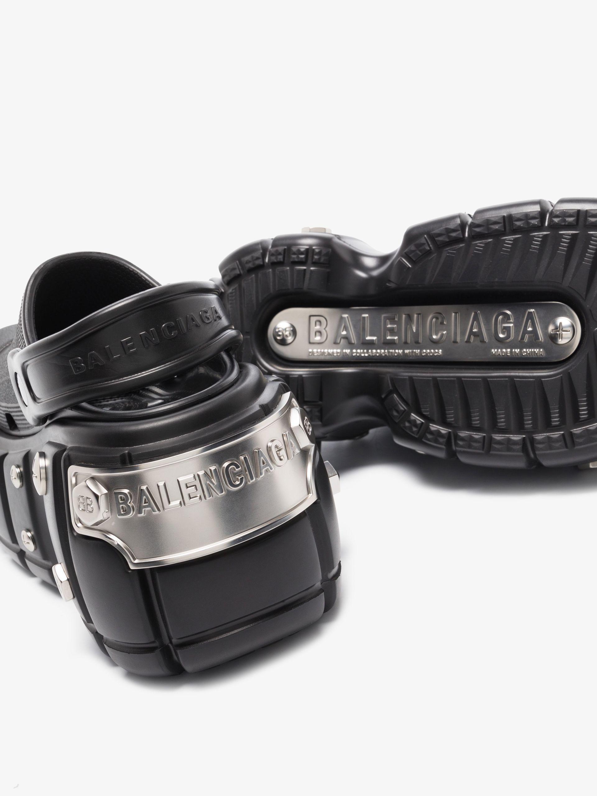 Balenciaga X Crocs Black Hardcrocs Platform Slides | Lyst