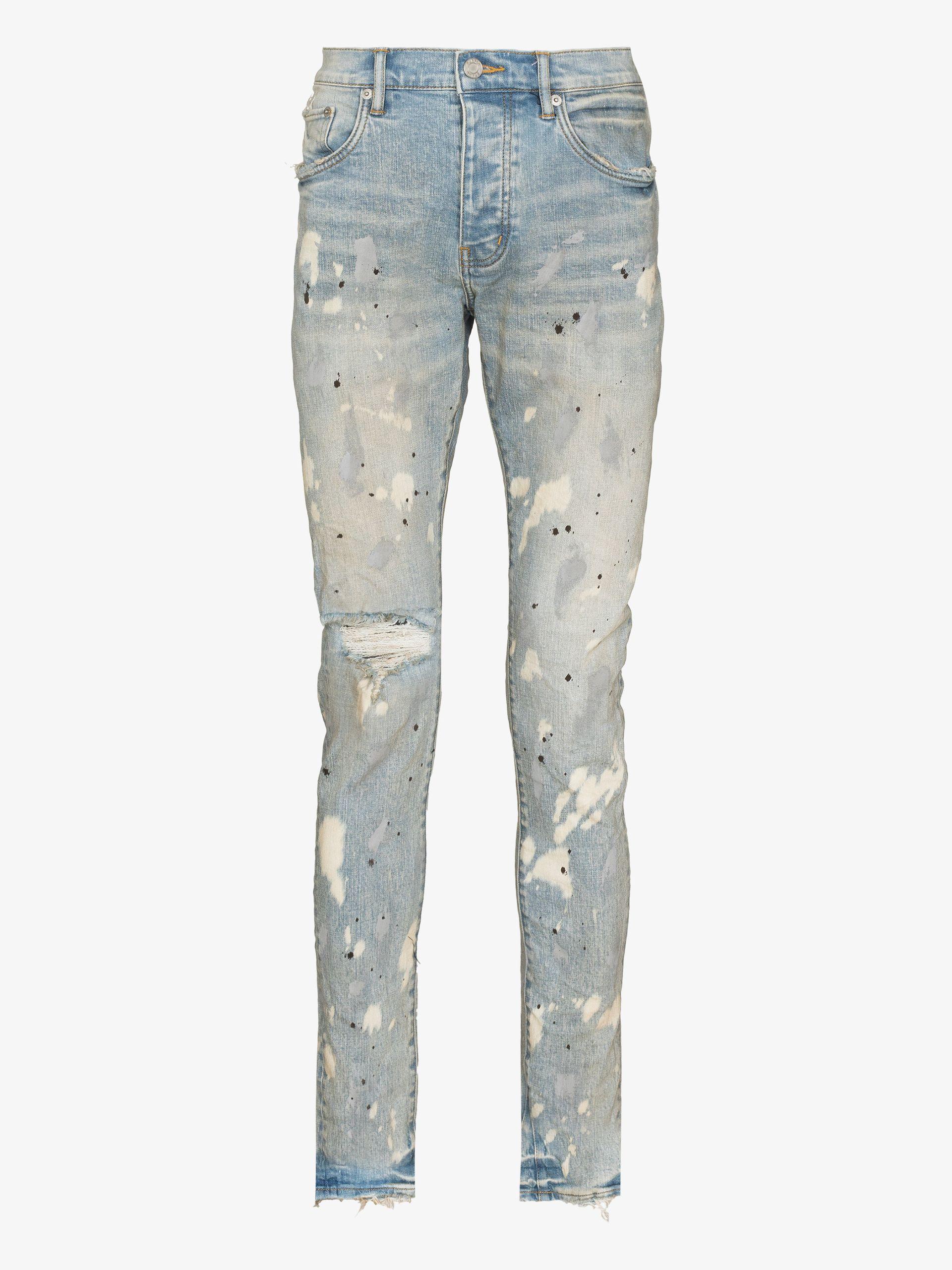 Denim P001 Acid Bleach Skinny Jeans 