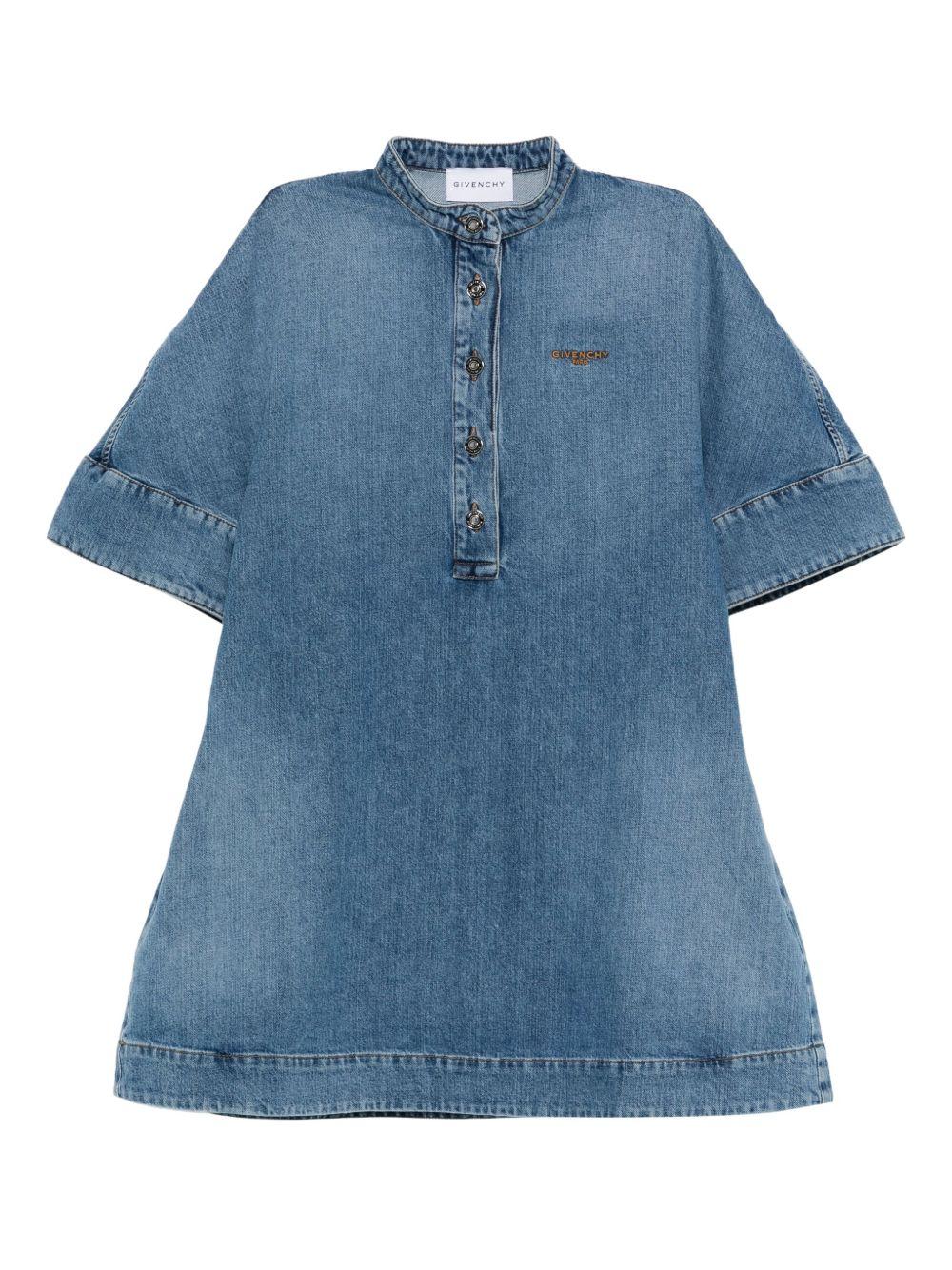 ワンピース GIVENCHY SS25 Denim dress (BW22AU5YCE 420) Dress in denim with 4G emblem in - medium blue | Givenchy DE