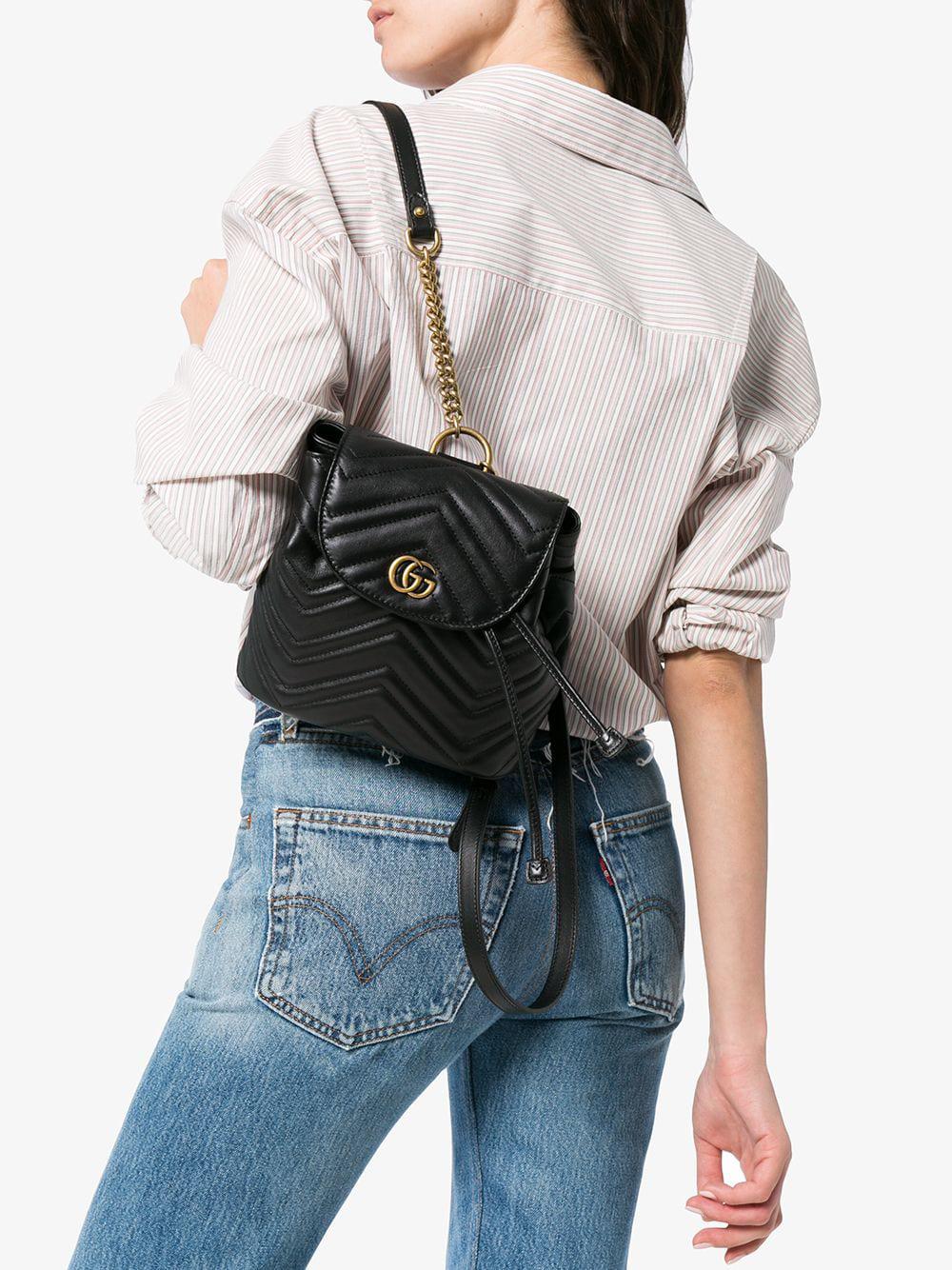 black mini gg marmont 2.0 backpack