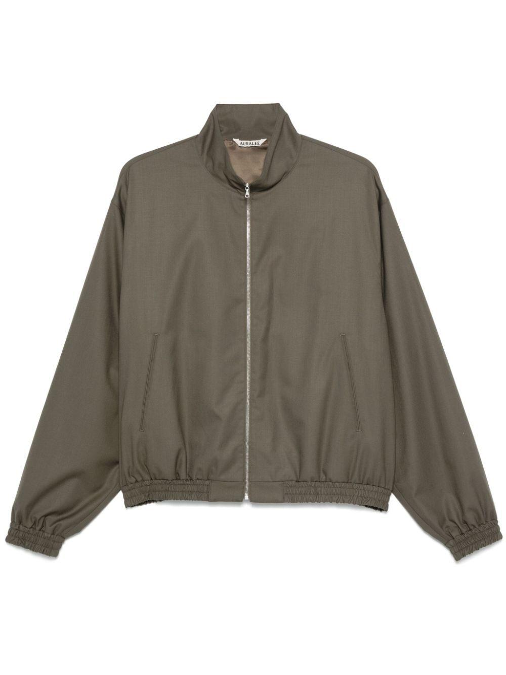 AURALEE: Black Super Fine Tropical Wool Jacket | SSENSE
