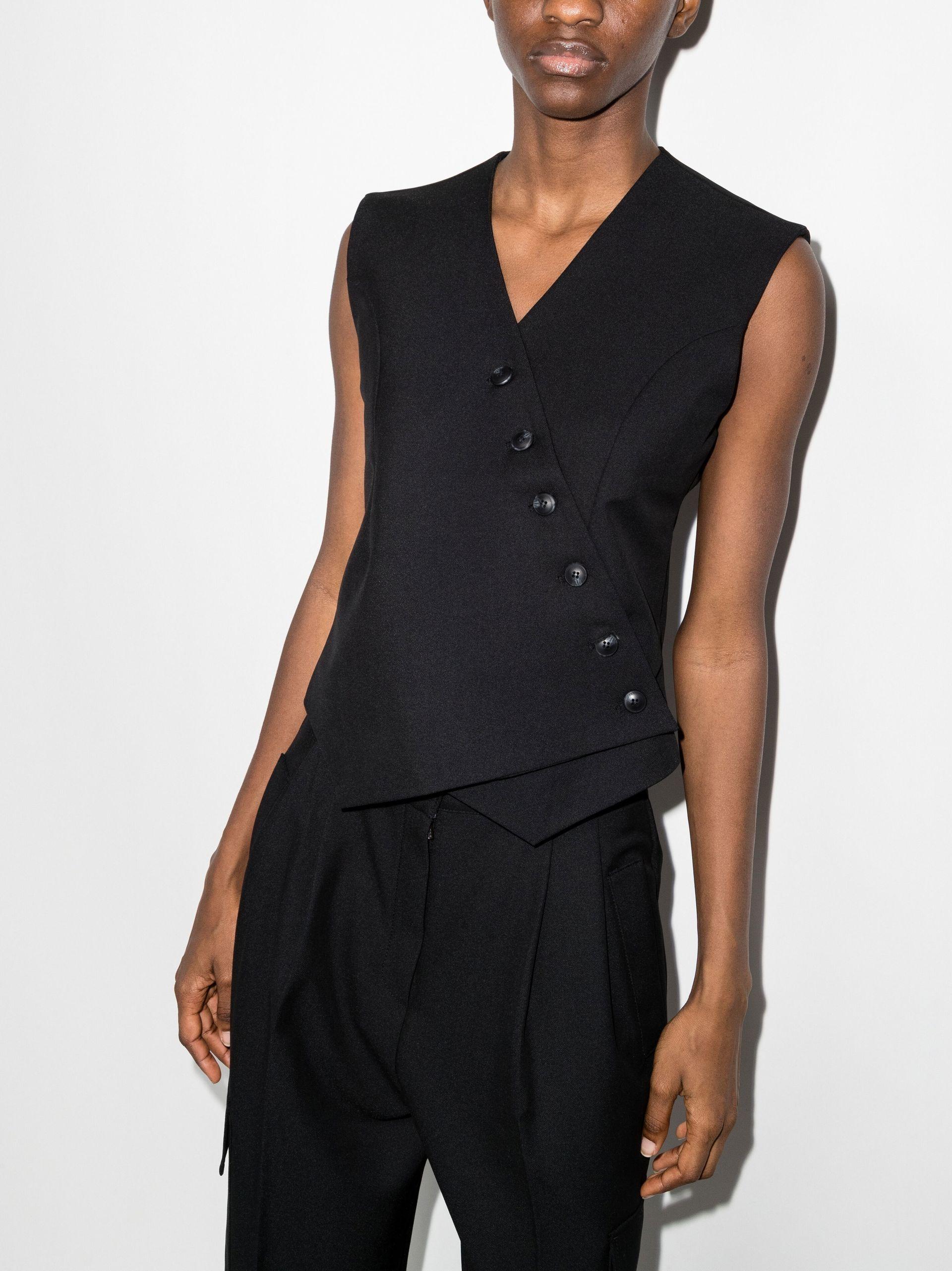 Frankie Shop Maesa Asymmetrical Waistcoat in Black | Lyst