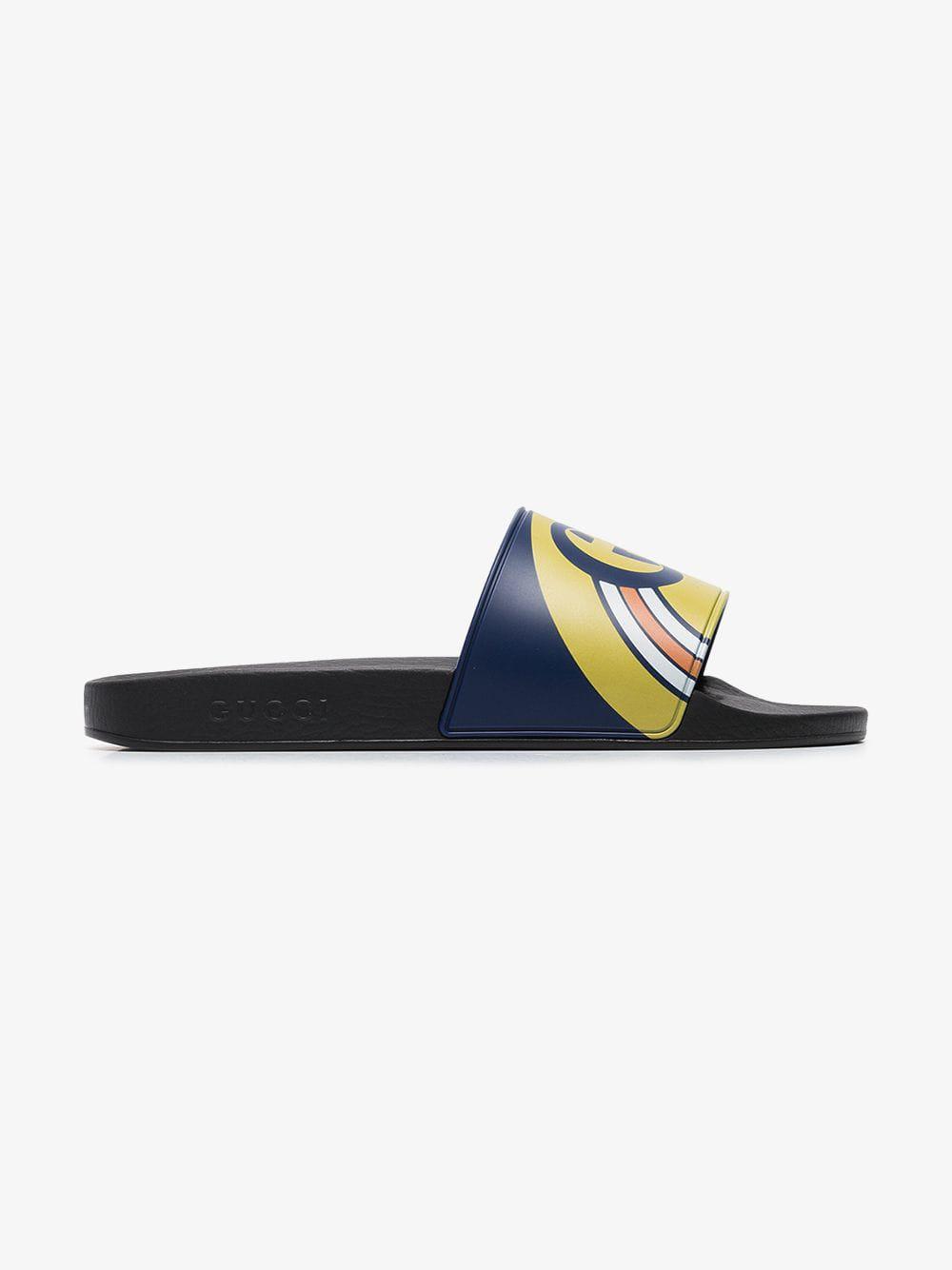 gucci slides navy blue