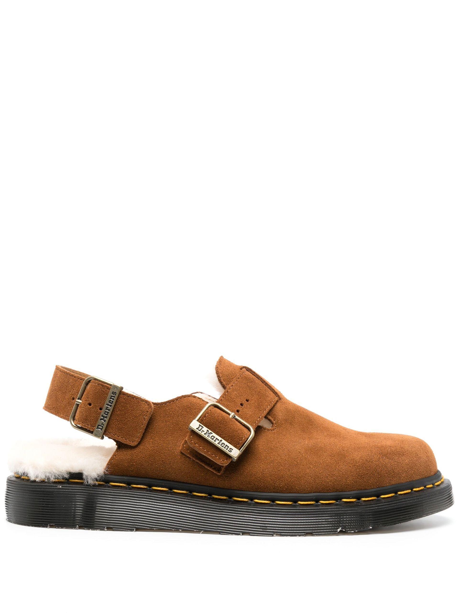 Dr. Martens Jorge Suede Slingback Mules in Brown | Lyst