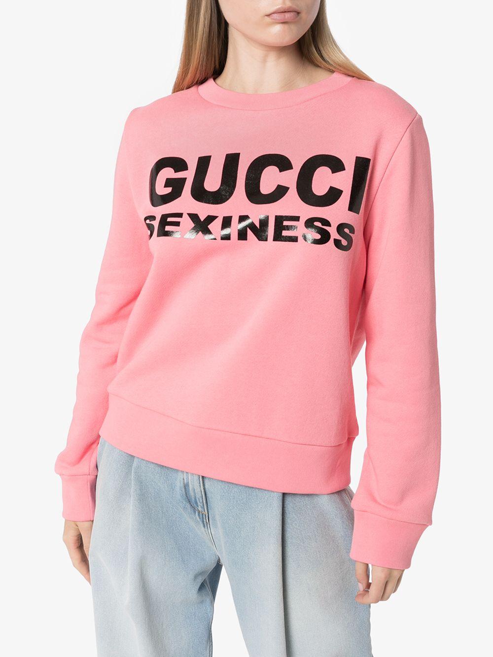 Gucci Sexiness Print Sweatshirt in Pink Lyst