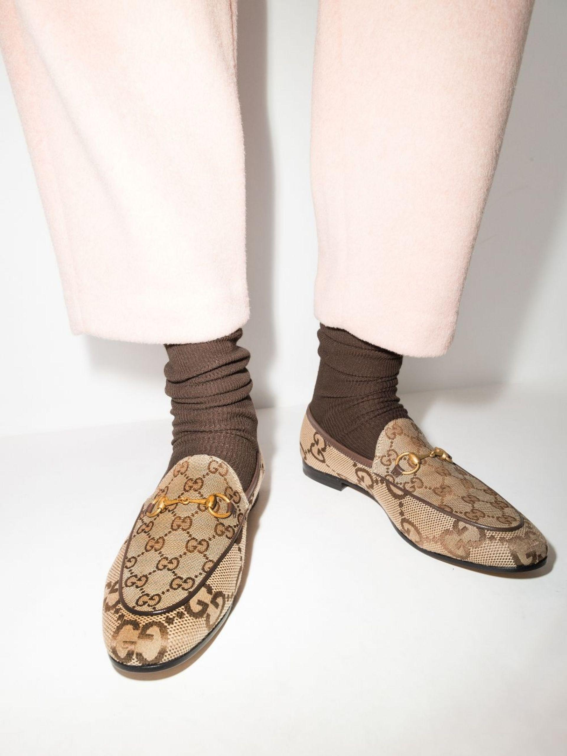 Gucci Brown Jordaan Maxi gg Loafers | Lyst