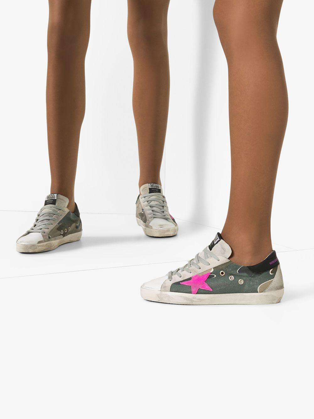 golden goose superstar camouflage print sneakers