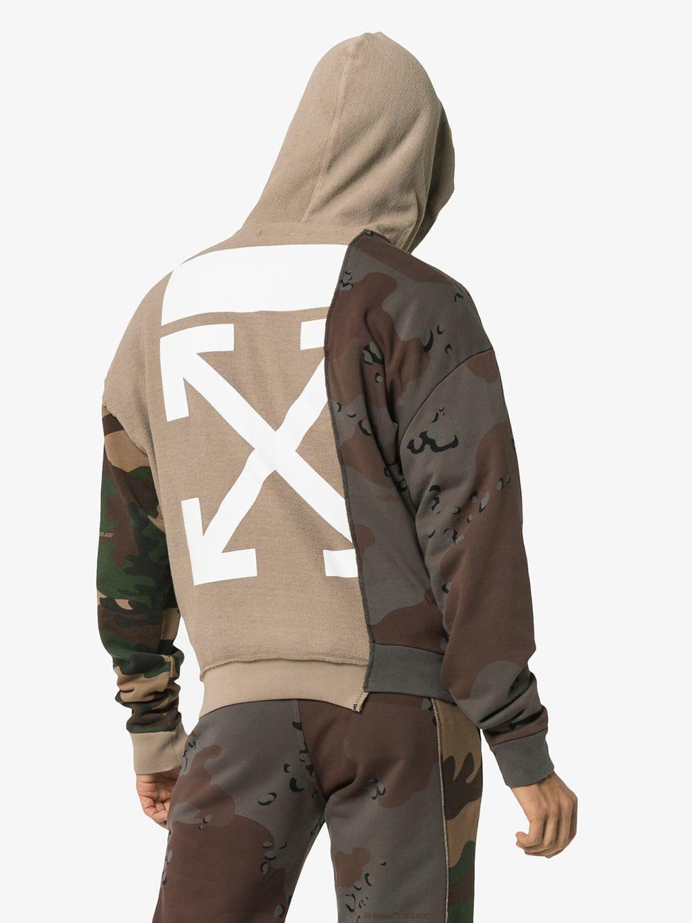 Off-White c/o Virgil Abloh Cotton Panelled Camouflage Hooded Sweatshirt for  Men | Lyst