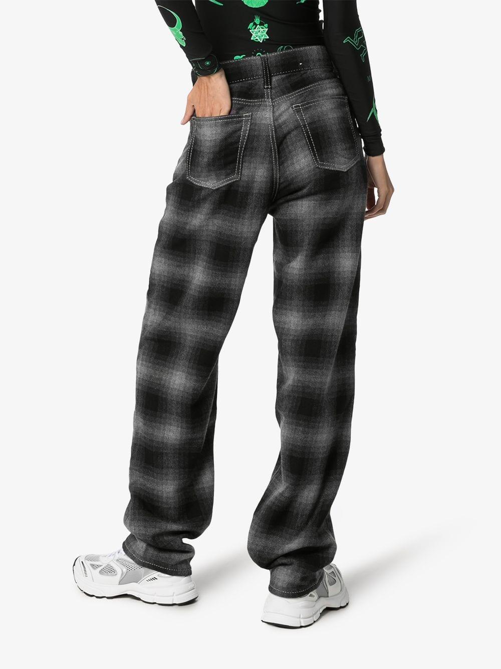 tartan high waisted trousers