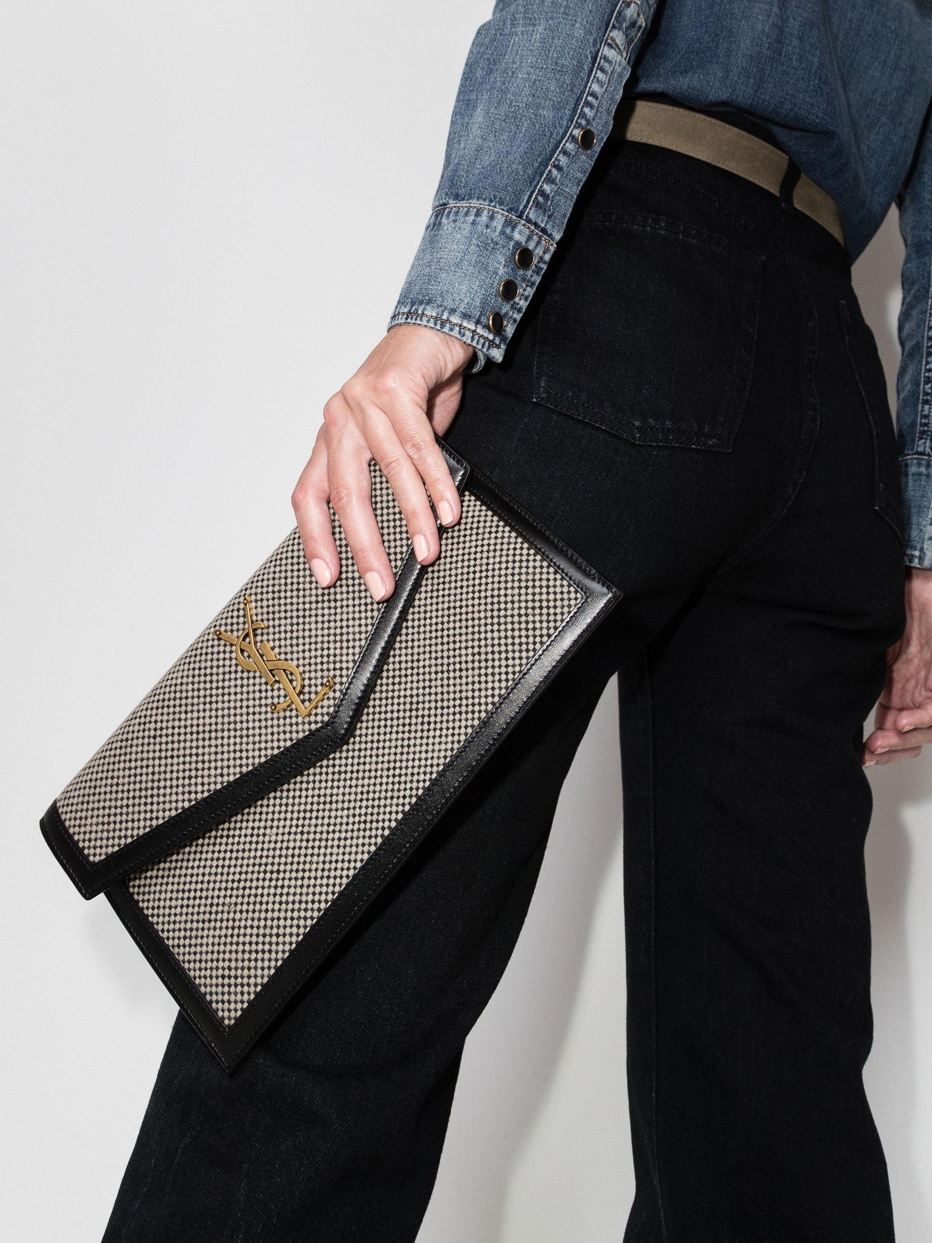 Saint laurent uptown shop matelasse leather envelope clutch