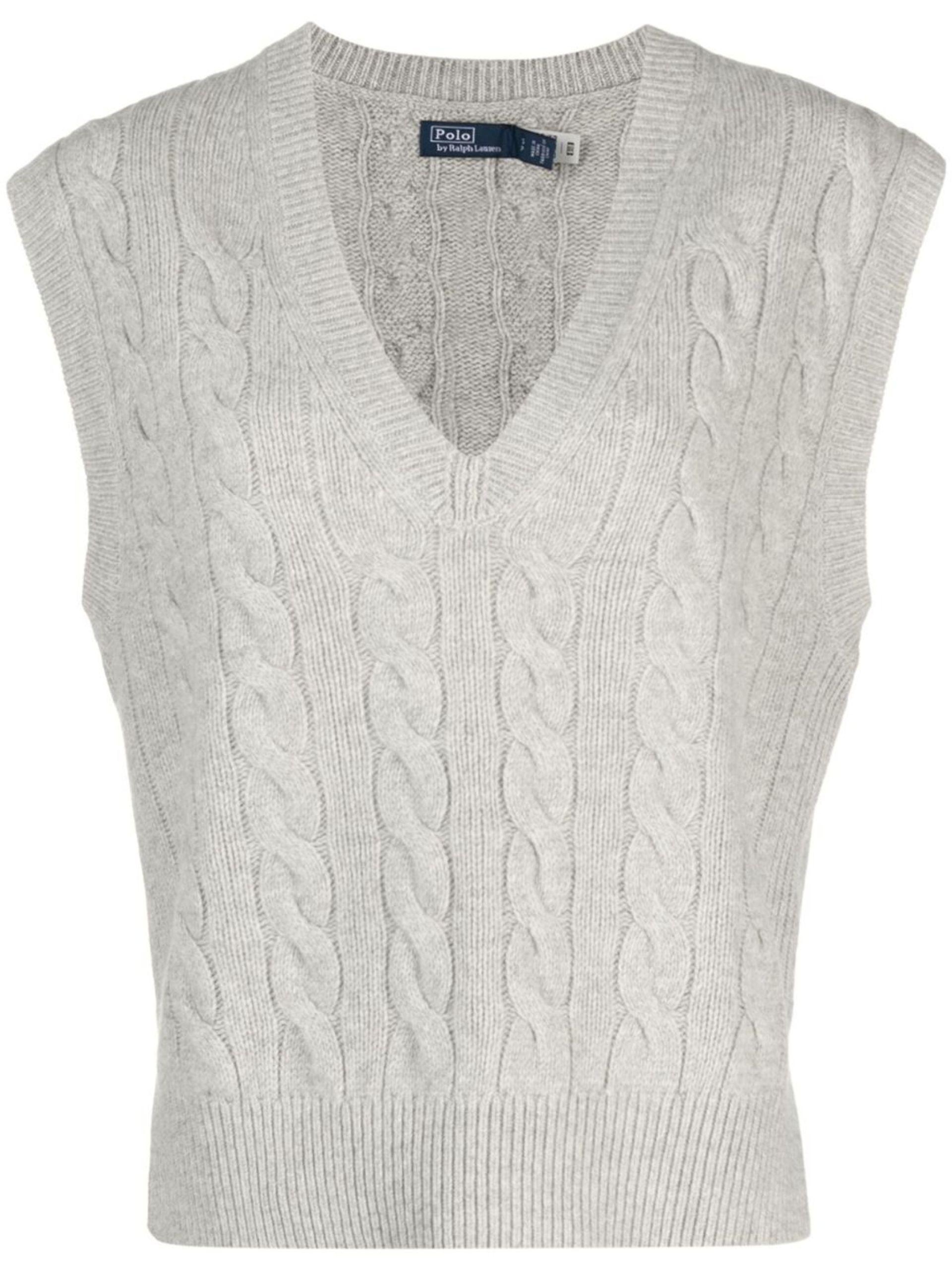 Polo Ralph Lauren Sleeveless Cable-knit Vest in Grey | Lyst UK